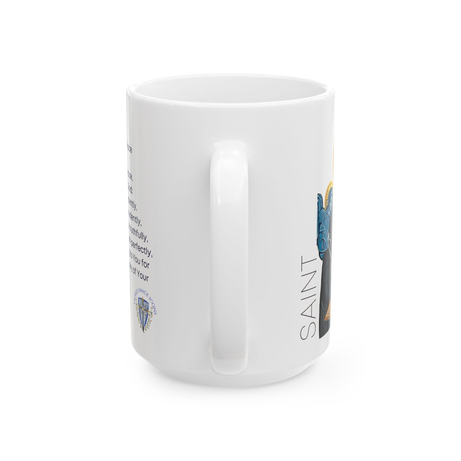 Saint Thomas Aquinas Ceramic Mug — Inspirational Catholic Prayer Quote (11oz & 15oz)