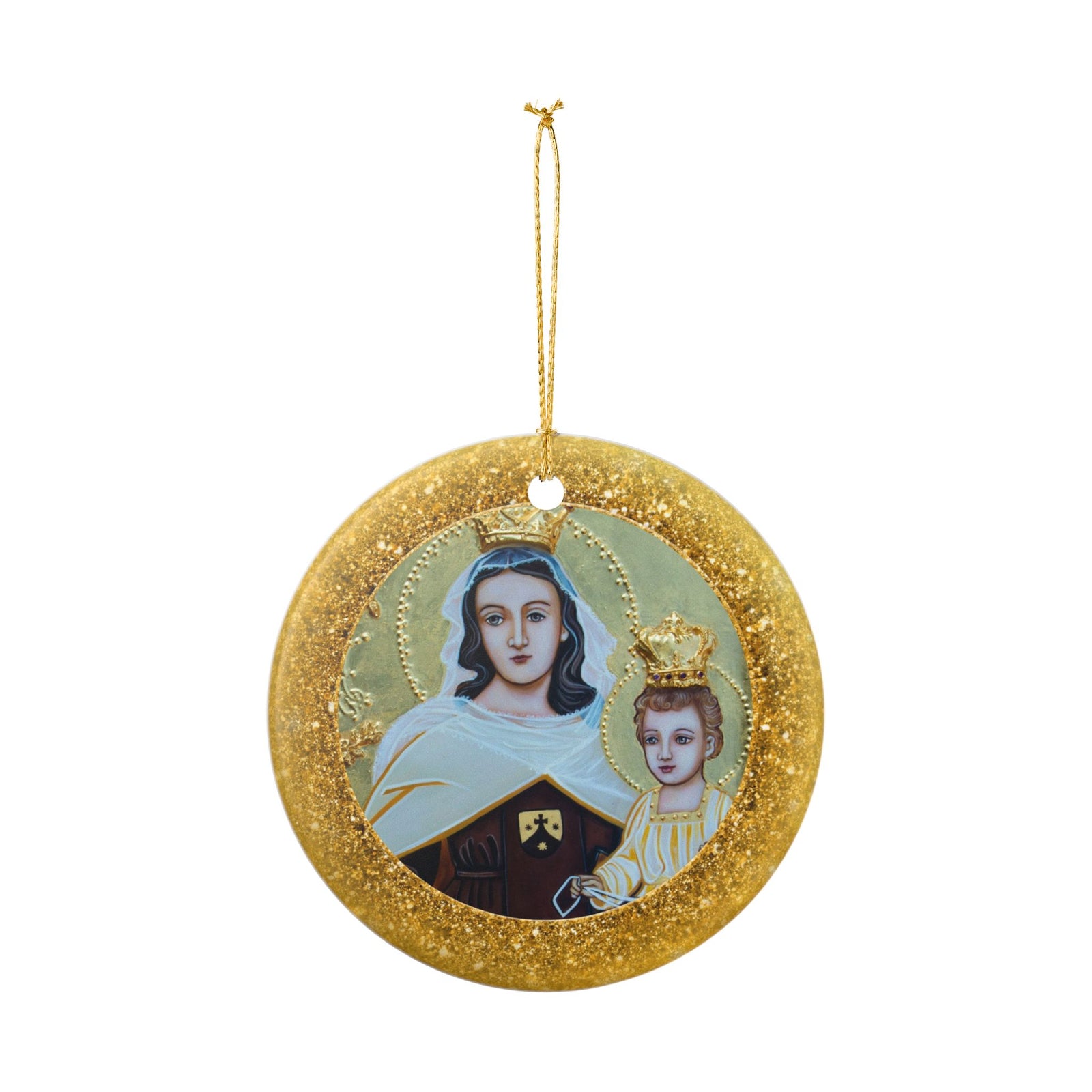 Our Lady of Mt. Carmel Ceramic Christmas Ornament