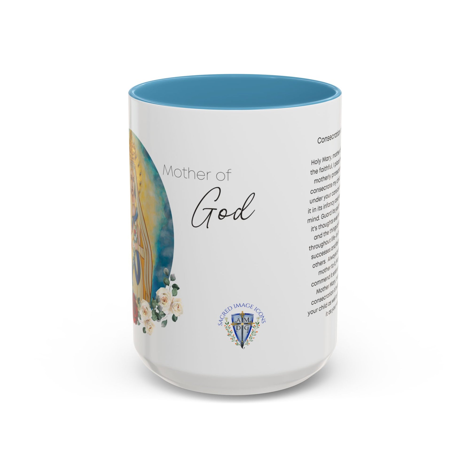 Mother of God Prayer Coffee Mug — Consecration to Mary Accent Mug (11/15oz)