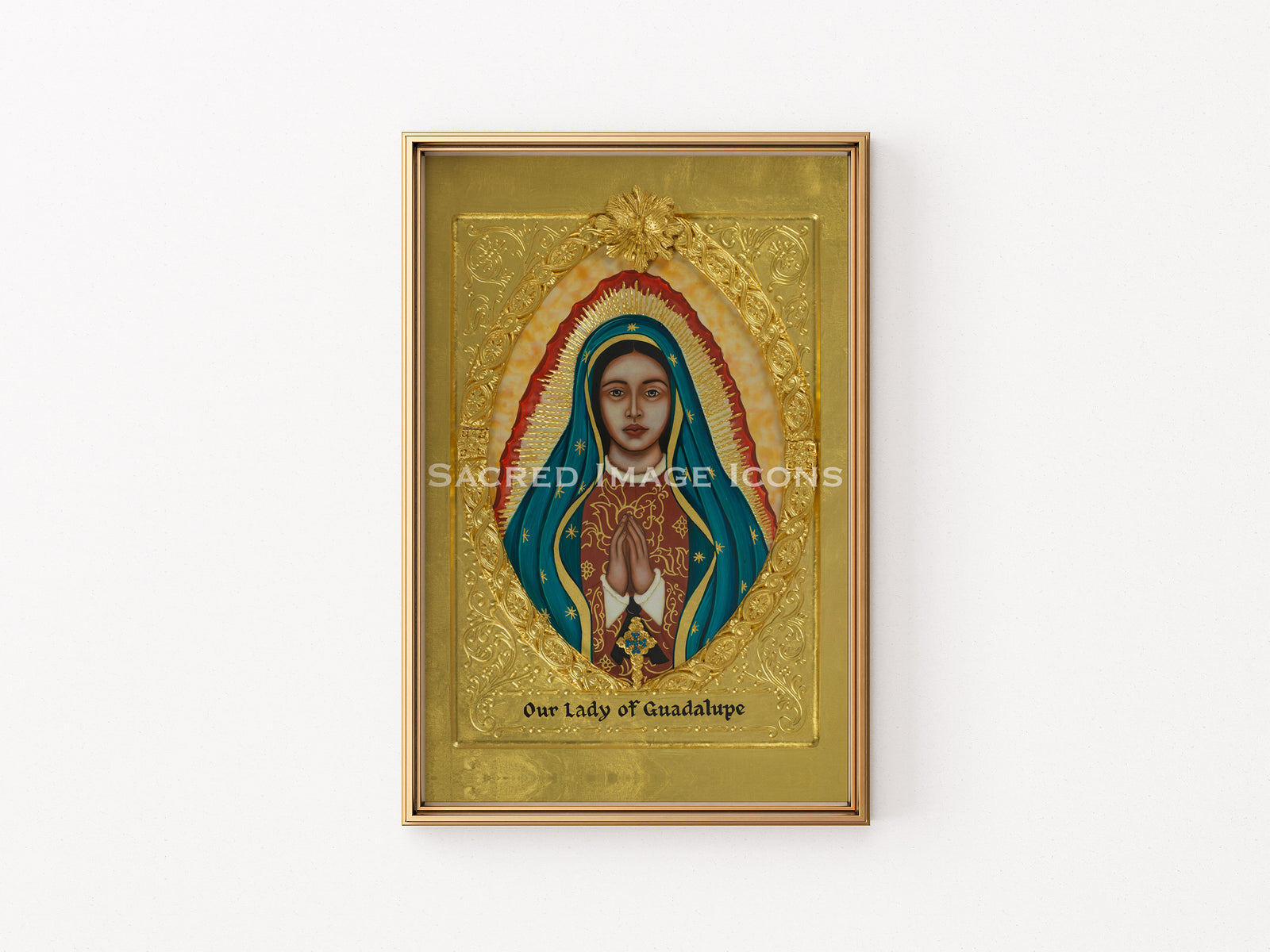Our Lady of Guadalupe Golden Framed Icon Print