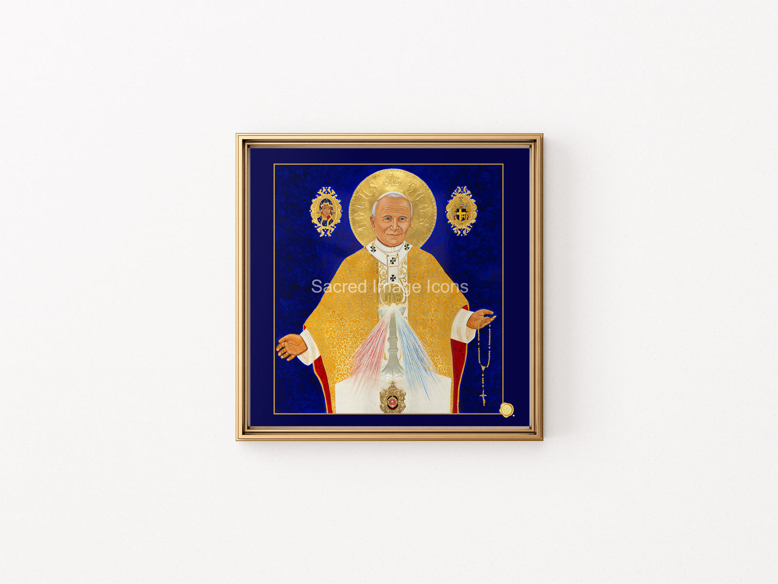 Saint John Paul II - Divine Mercy Icon Print