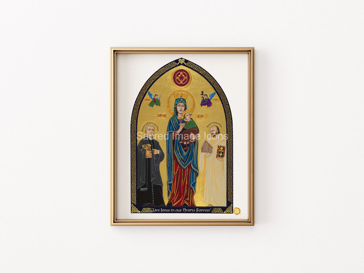 Our Lady of Perpetual Help with Saint Iona and Blessed Edmund Rice Icon Print