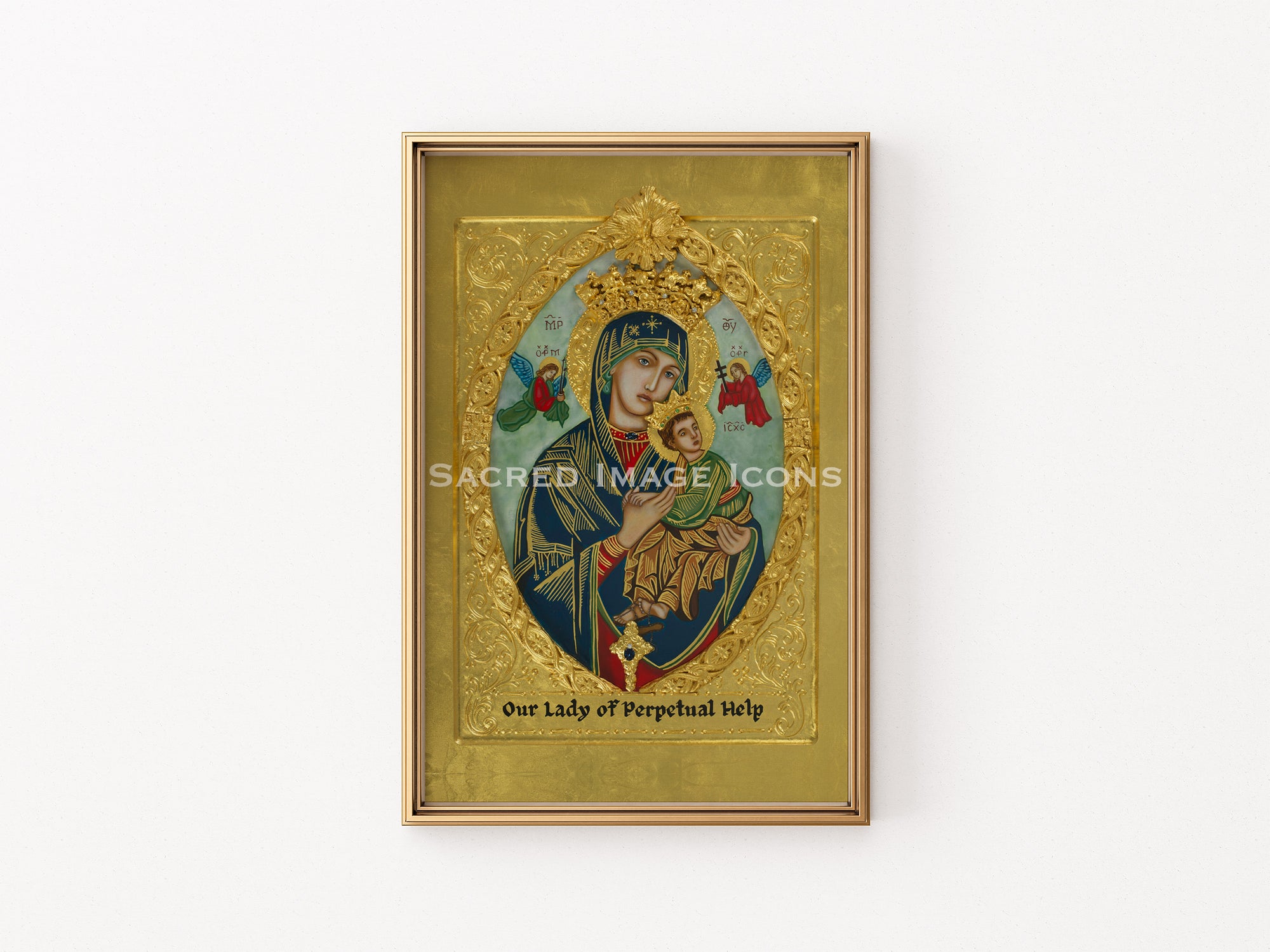Our Lady of Perpetual Help Golden Icon Print