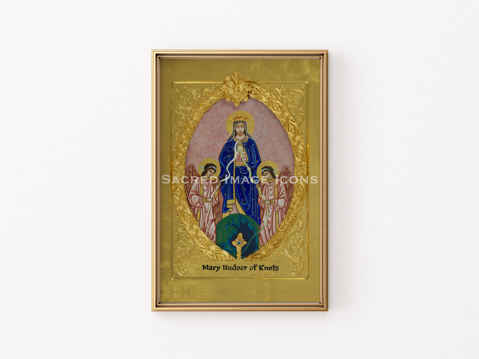 Our Lady Undoer of Knots Golden Framed Icon Print
