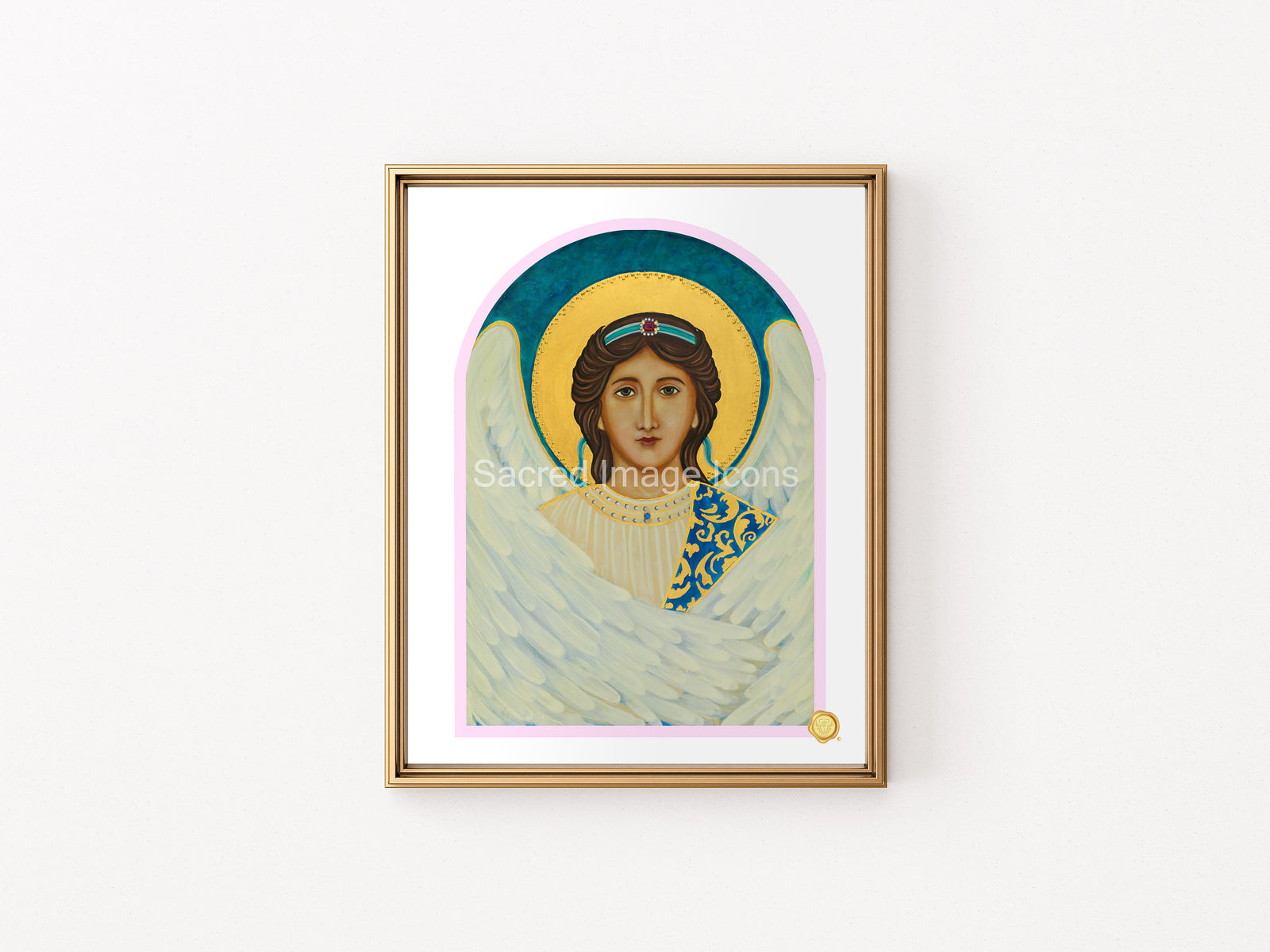Guardian Angel Icon Print - Pink