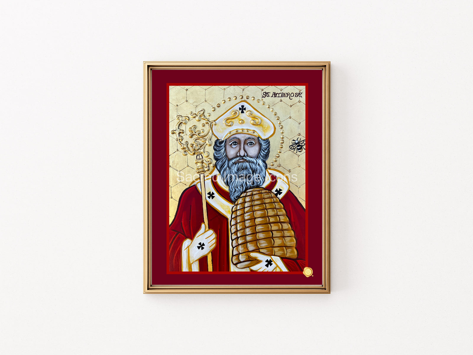 Saint Ambrose Icon Print