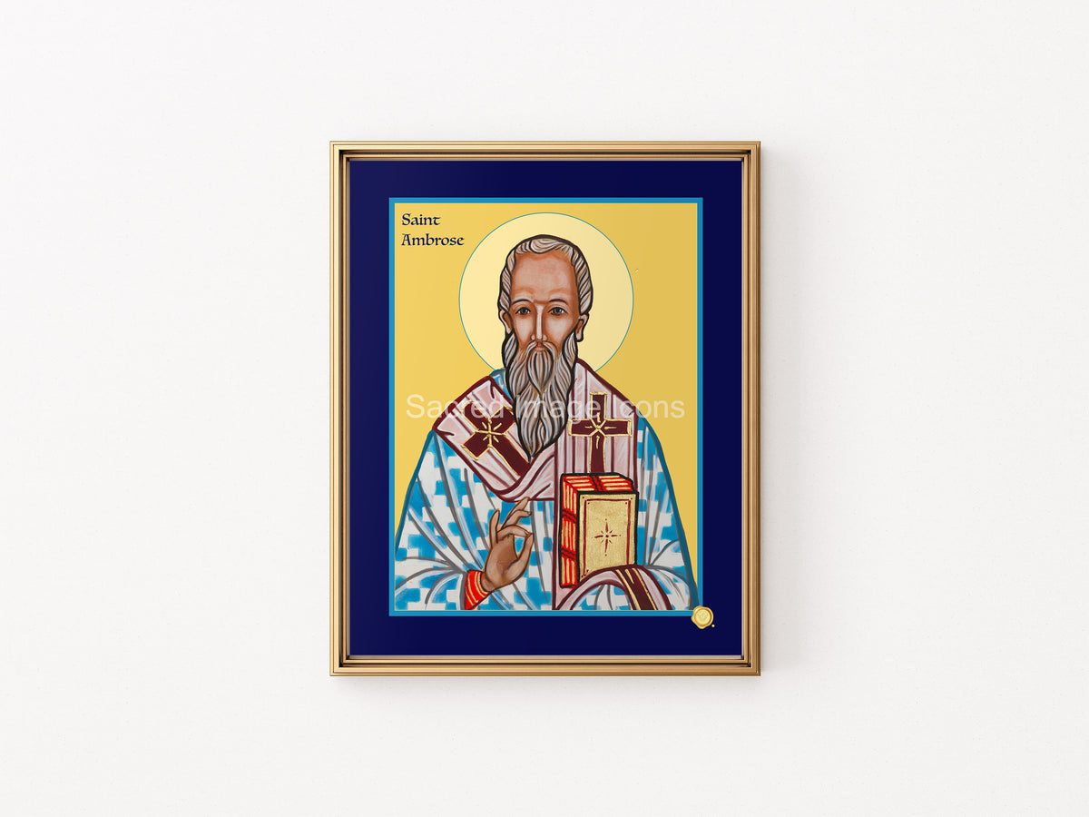 Saint Ambrose Icon Print