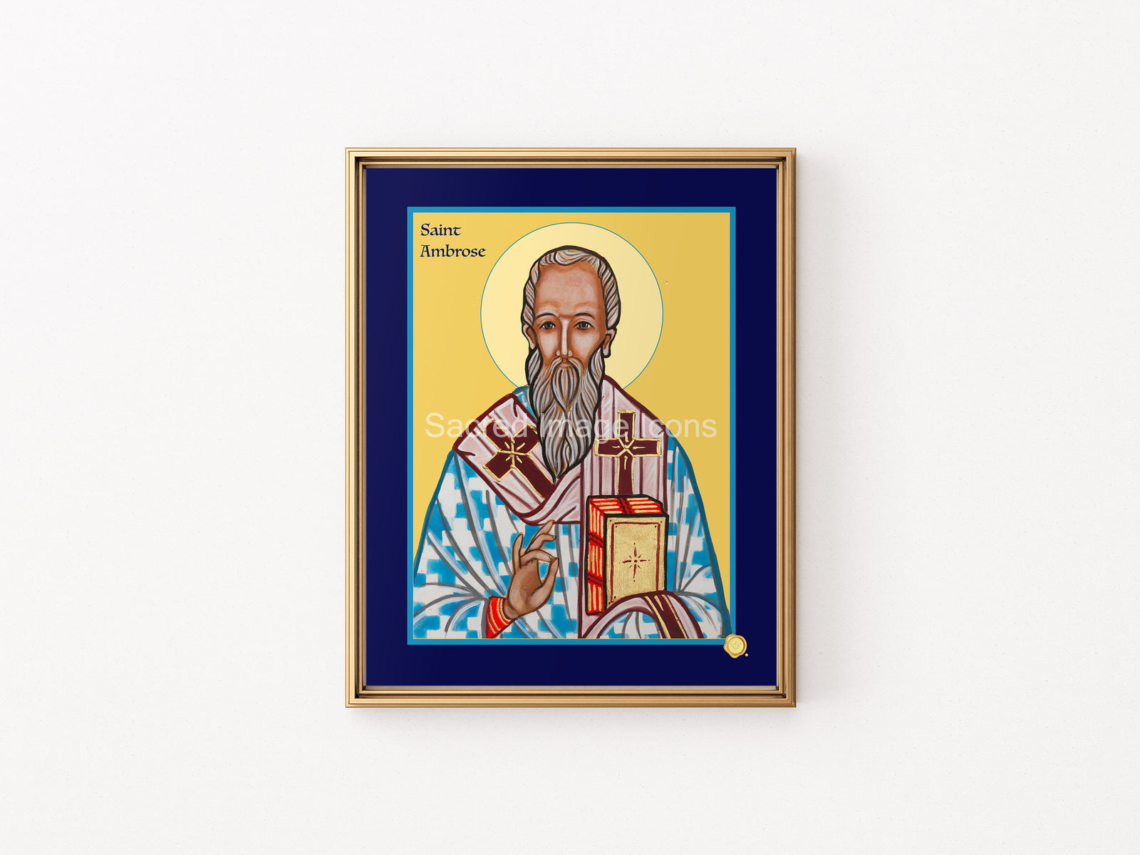 Saint Ambrose Icon Print