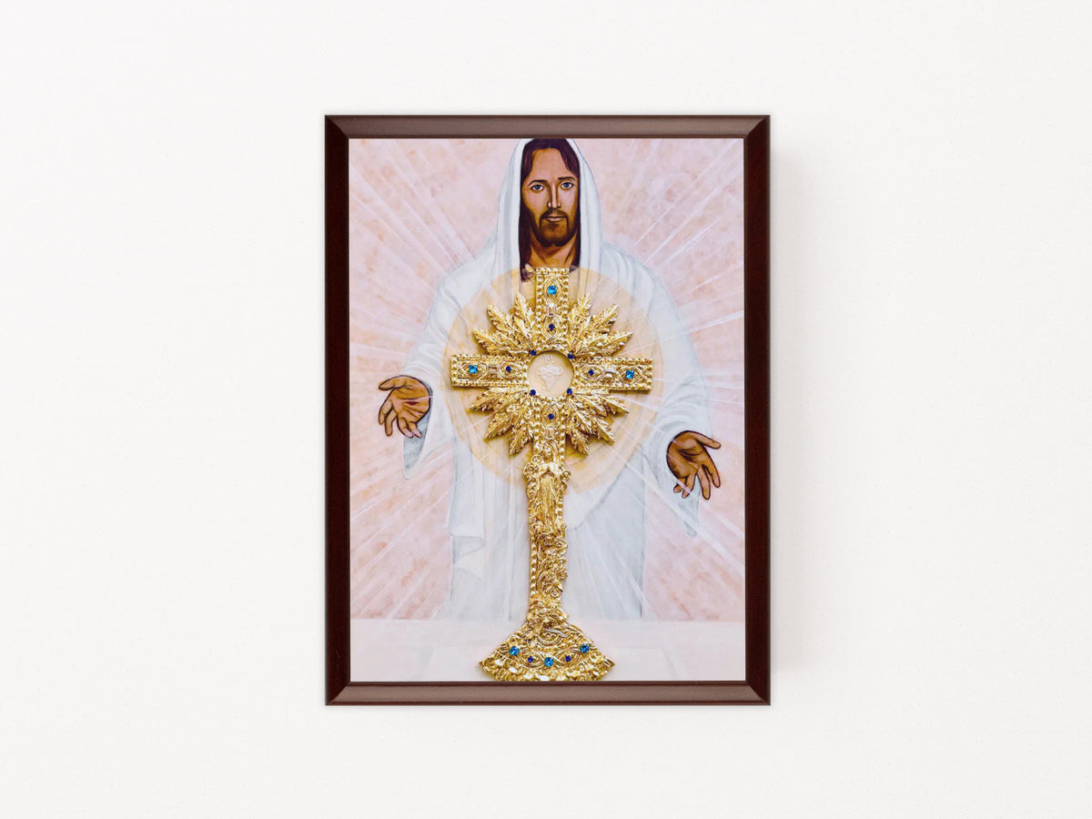 Jesus in the Eucharist Icon Plaque