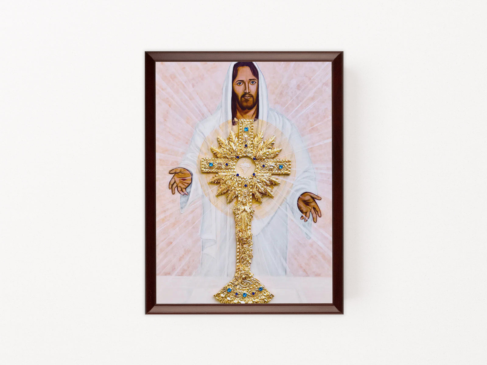 Jesus in the Eucharist Icon Plaque