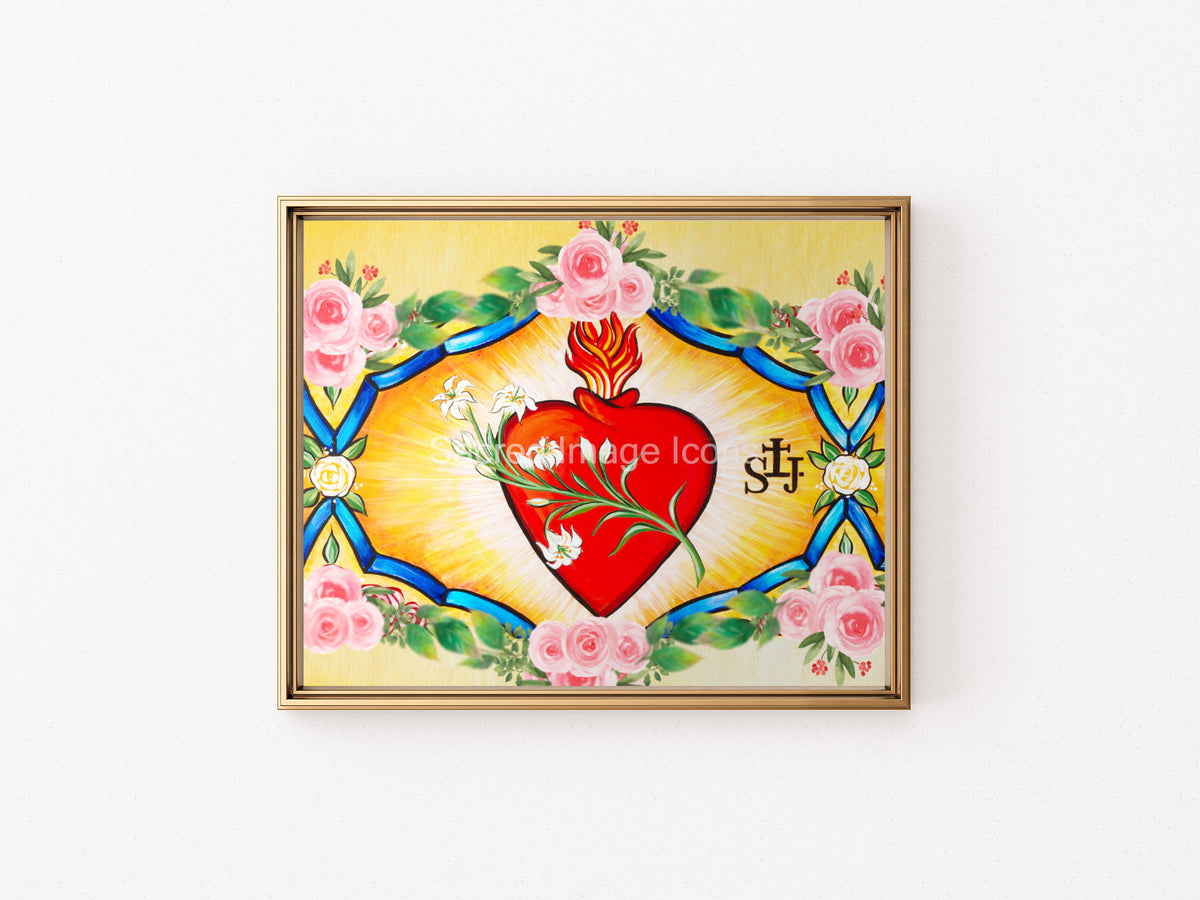 The Chaste Heart of St Joseph Icon Print