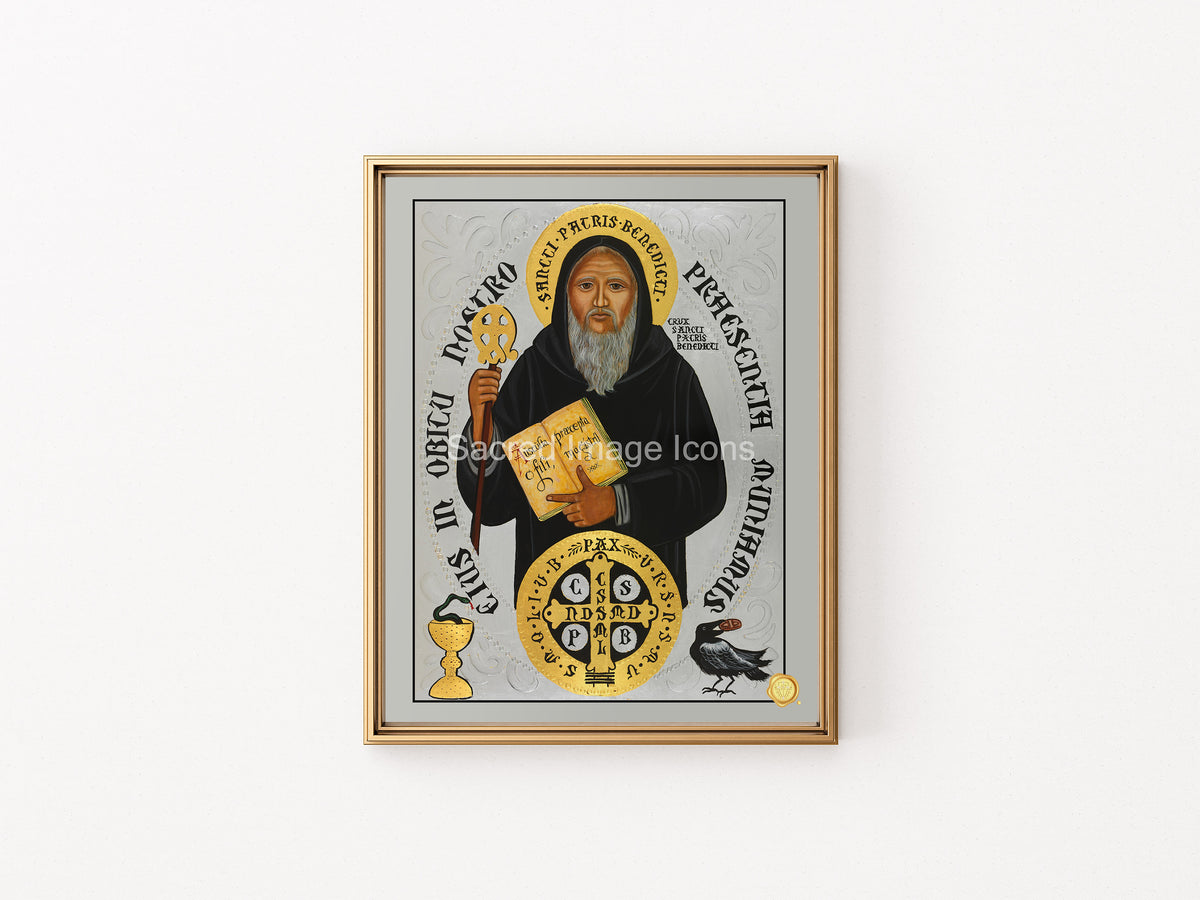 Saint Benedict Icon Print