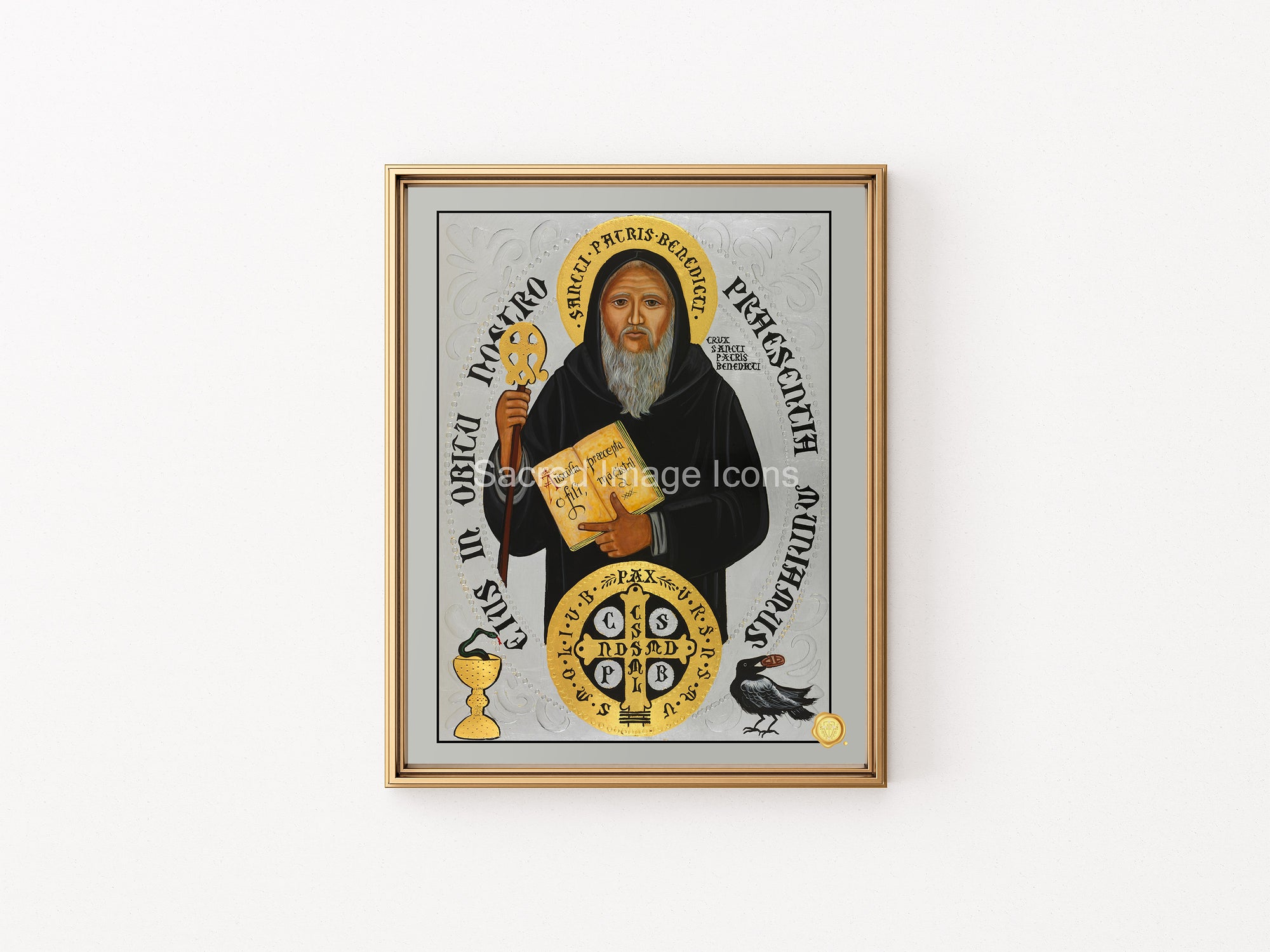 Saint Benedict Icon Print