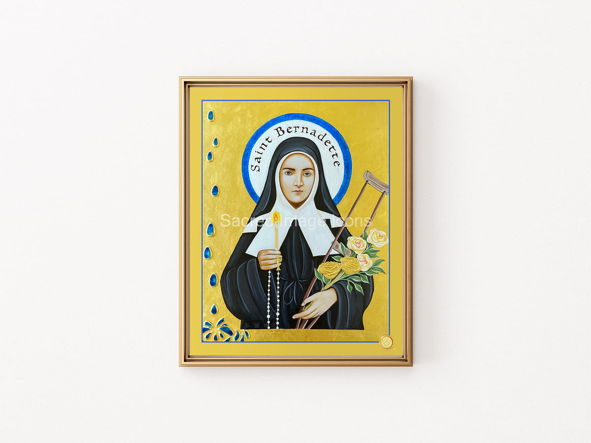 Saint Bernadette Icon Print