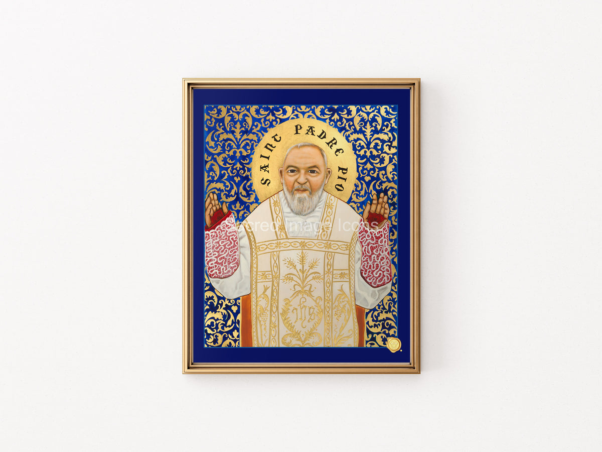 Saint Padre Pio Icon Print
