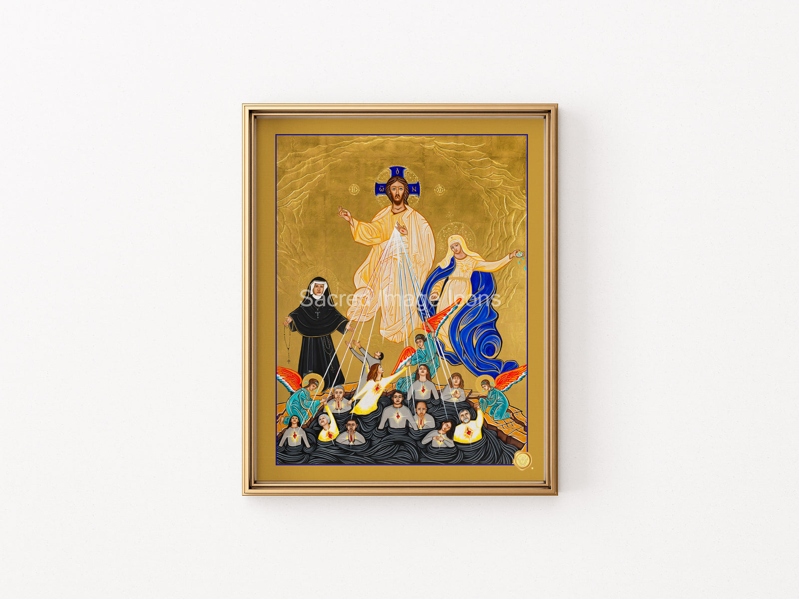 Christ and Purgatory Icon Print