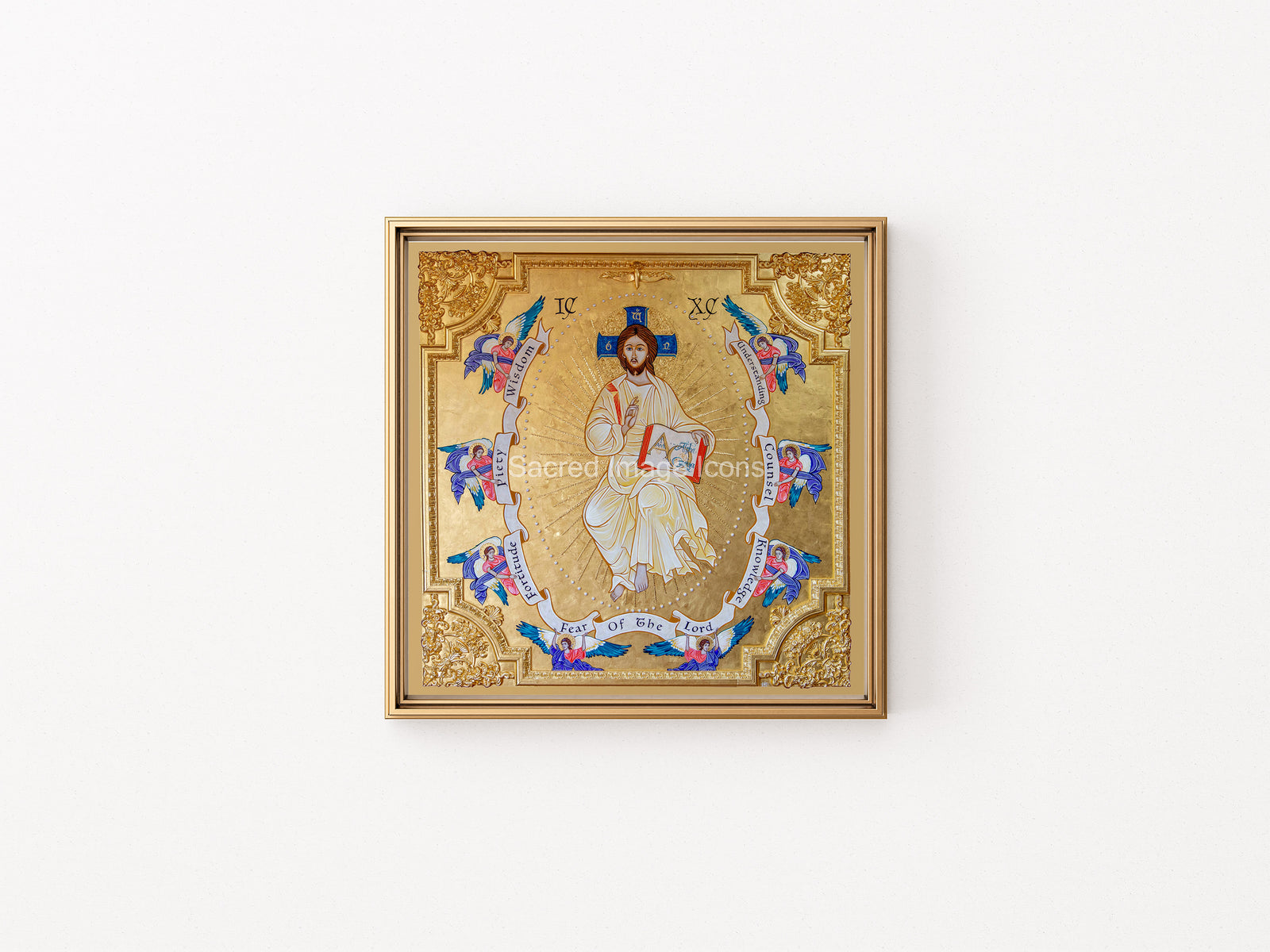 Jesus with the Gifts of the Holy Spirit Icon Print