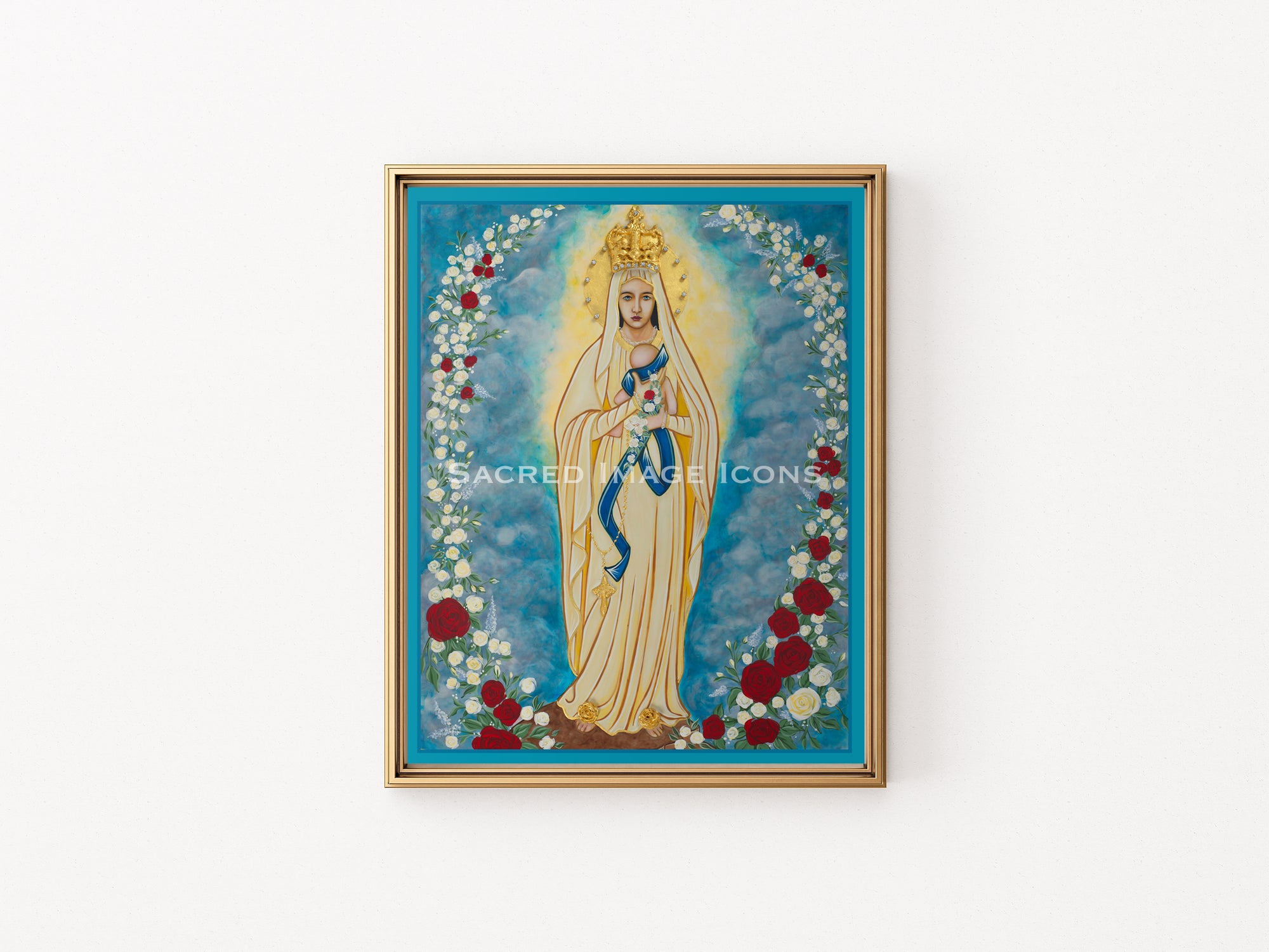 Our Lady of Lourdes with Infant Icon Print - NICU Version