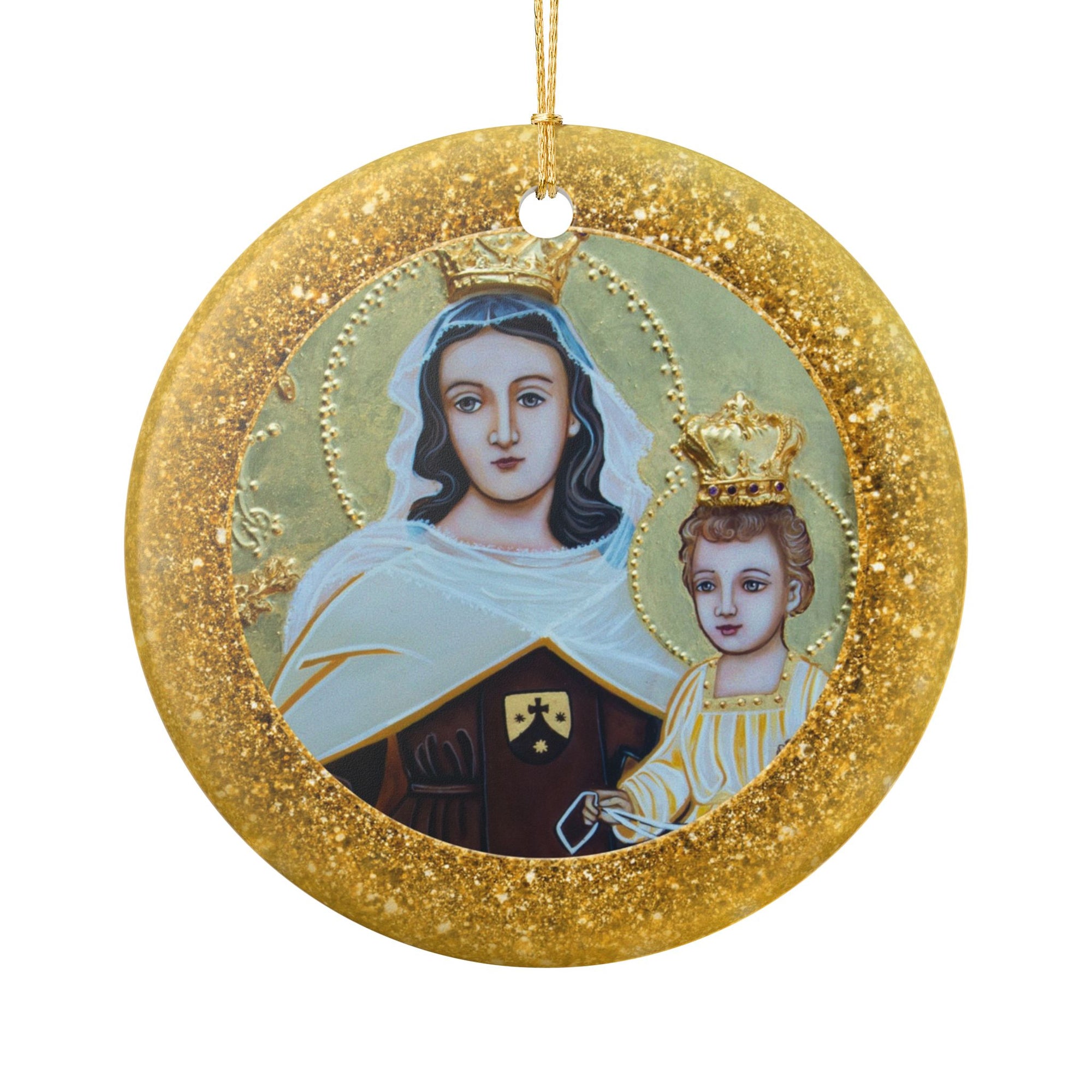 Our Lady of Mt. Carmel Ceramic Christmas Ornament
