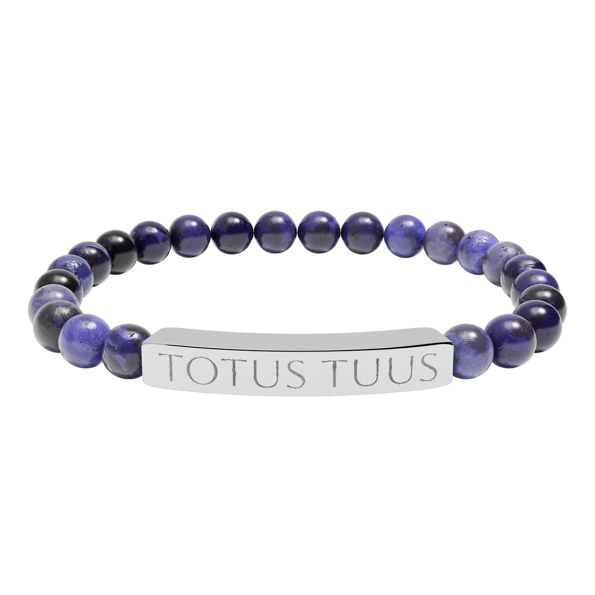 Totus Tuus Engraved Bracelet - Stainless or Gold with Natural Stone