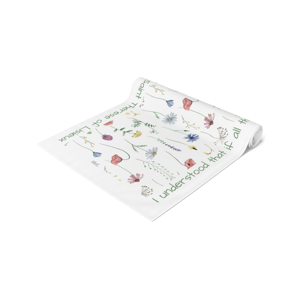 St. Therese Floral Table Runner in Cotton Twill or Poly