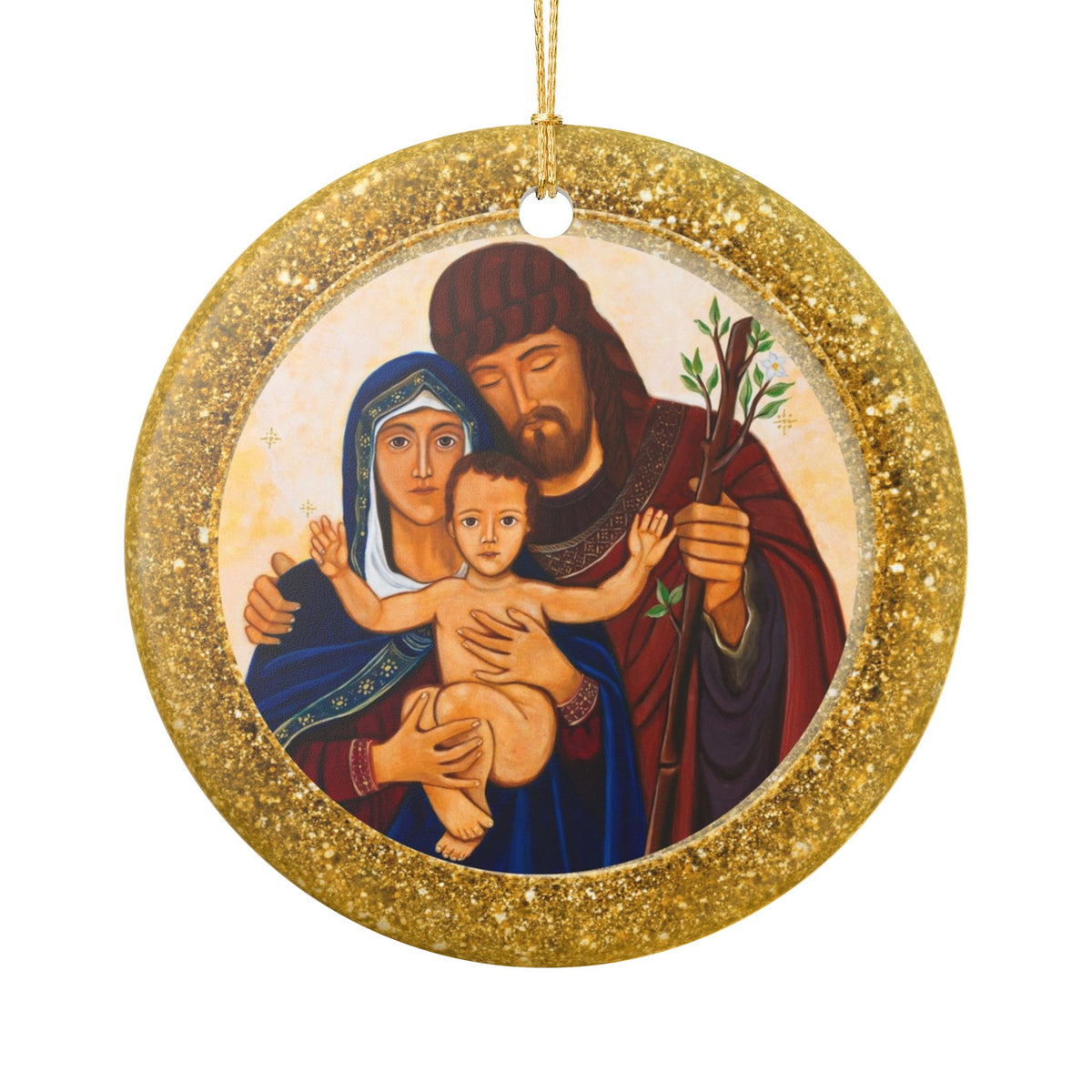 Holy Family Christmas Ornament Ceramic