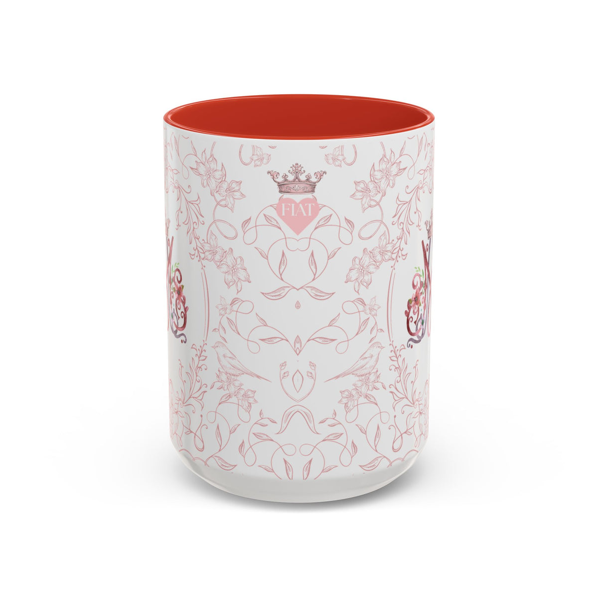 Ave Maria Pink Floral Prayer Coffee Mug