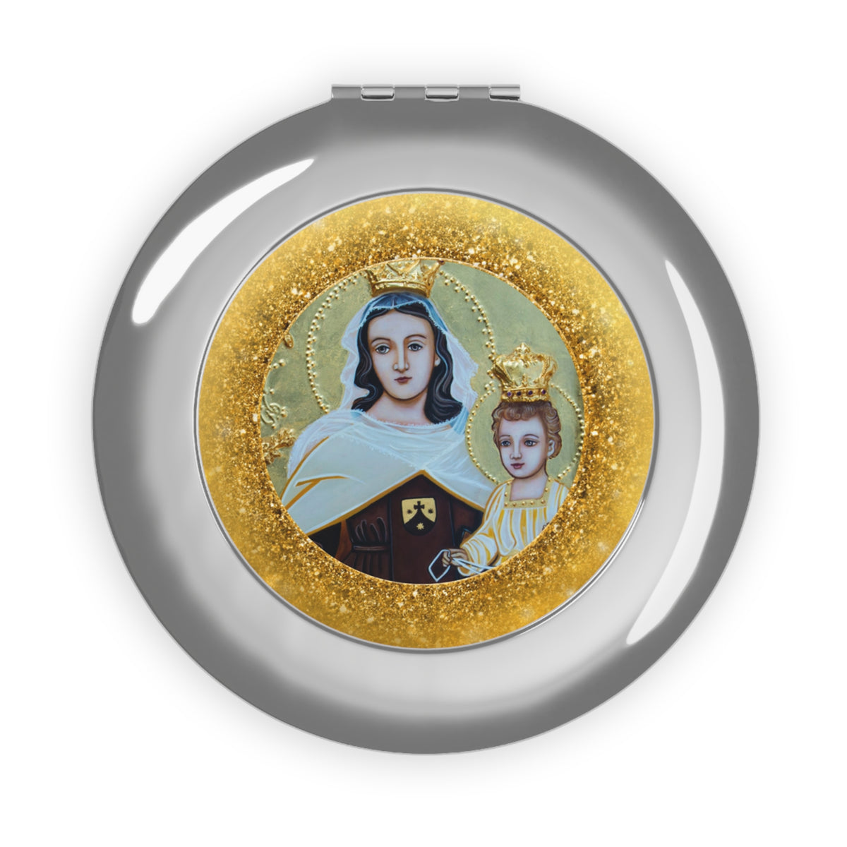 Our Lady of Mt. Carmel Compact Travel Mirror