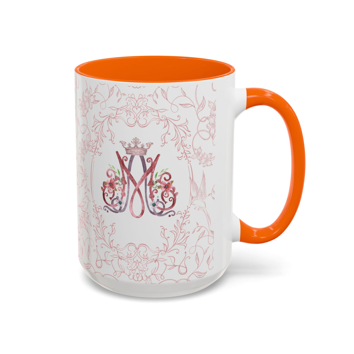 Ave Maria Pink Floral Prayer Coffee Mug