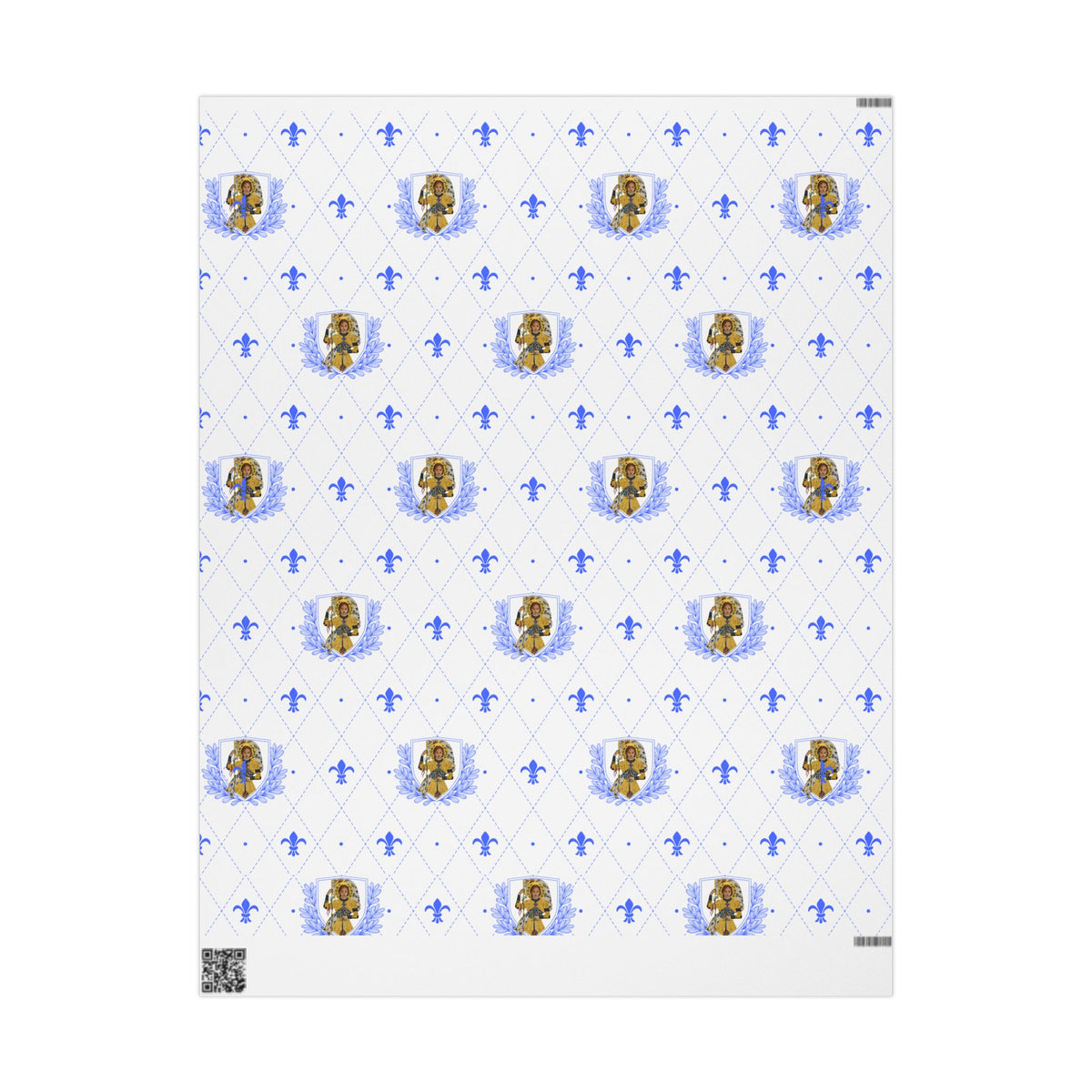Gift Wrapping Paper - Saint Joan of Arc Blue - Roll