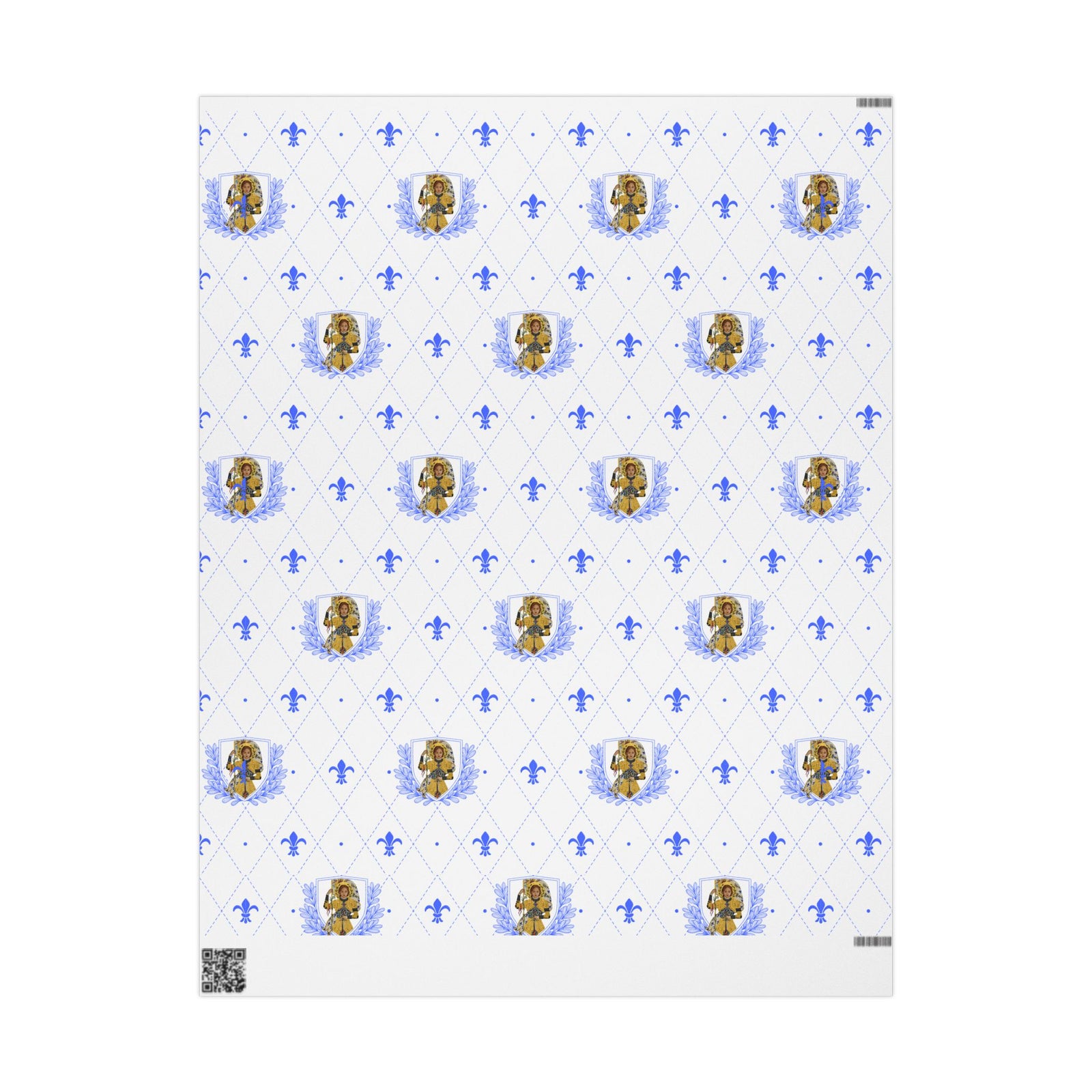 Gift Wrapping Paper - Saint Joan of Arc Blue - Roll