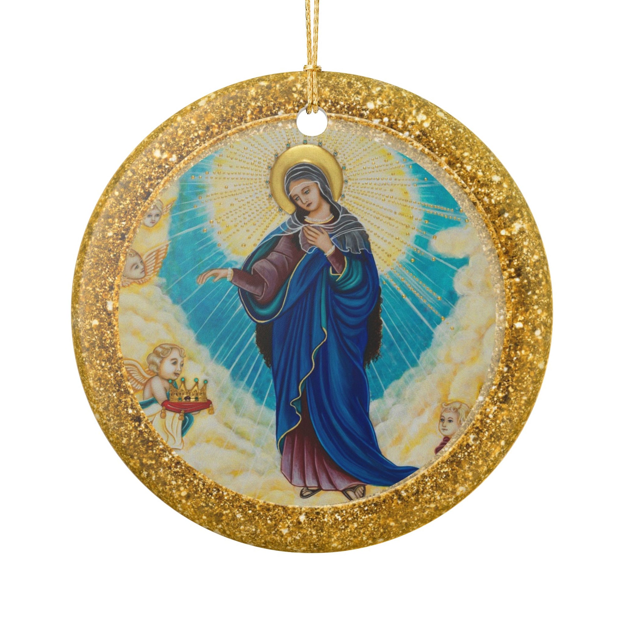Our Lady of Palestine Ceramic Christmas Ornament