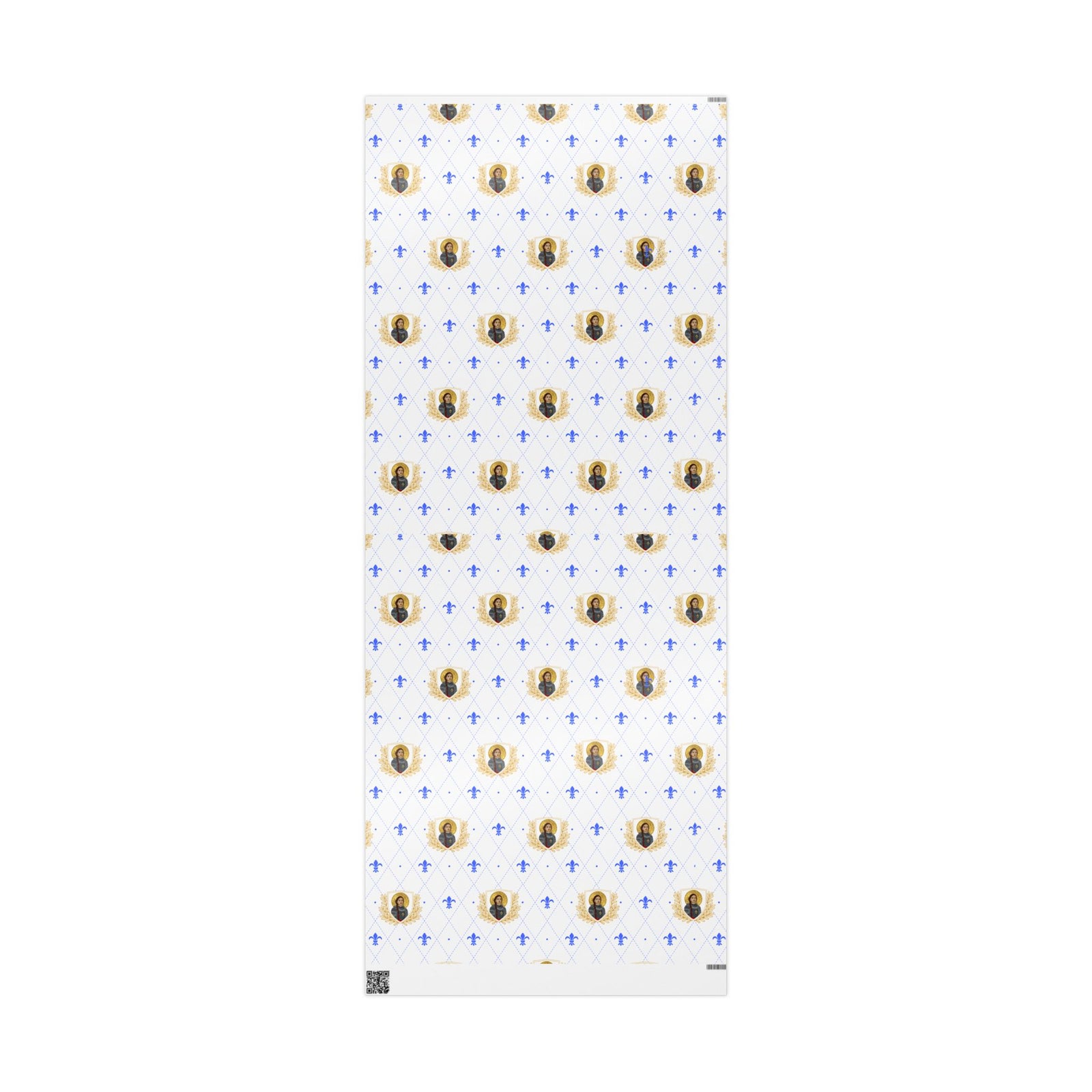 Gift Wrapping Paper - St. Joan of Arc Blue & Gold - Roll