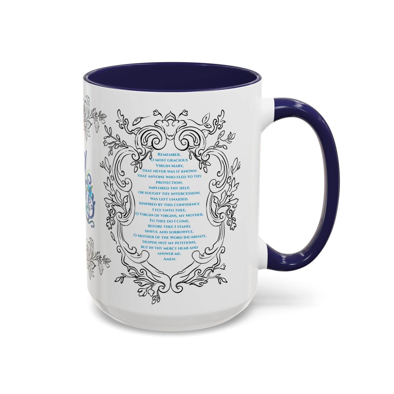 Ave Maria Coffee Mug 15oz - Blue Accent