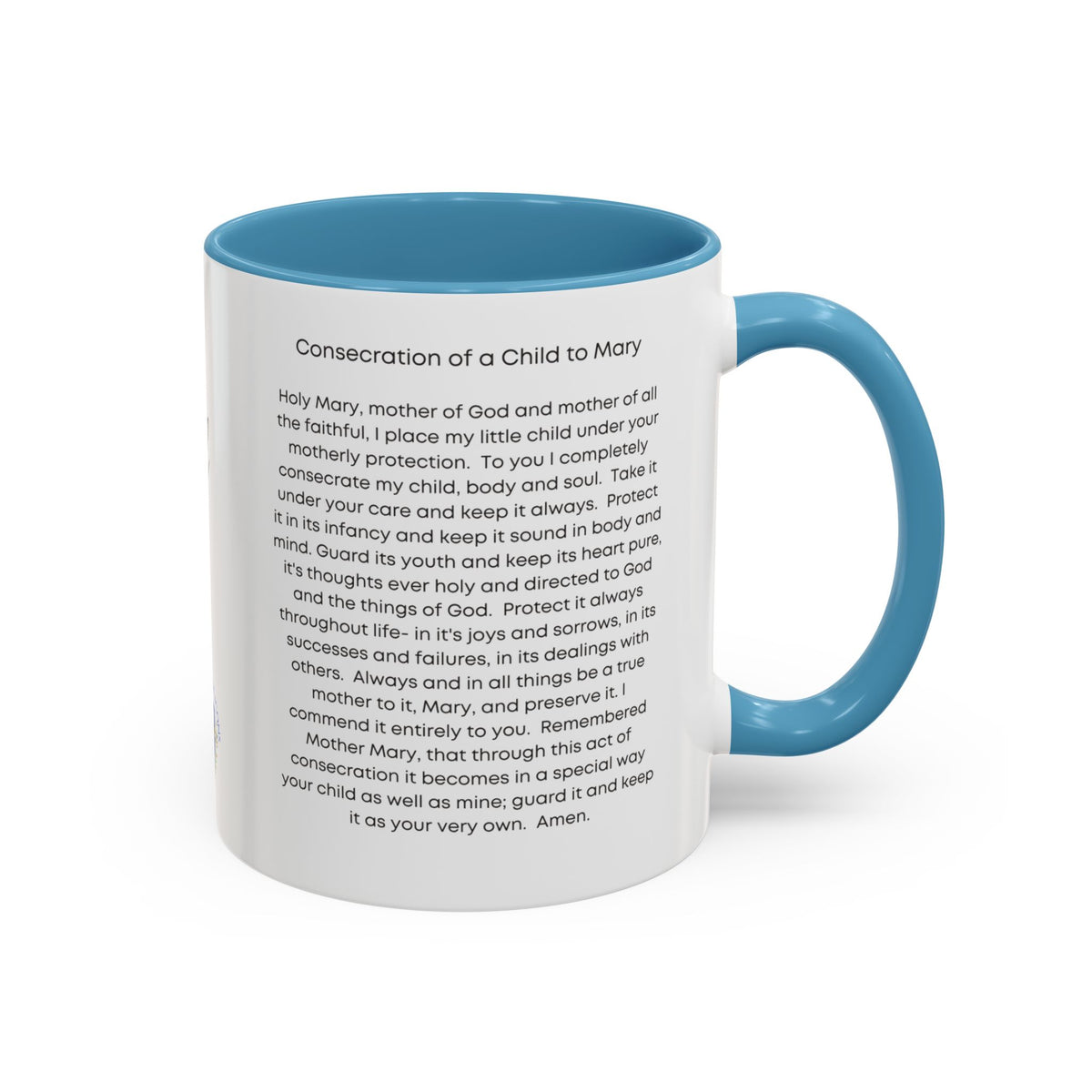 Mother of God Prayer Coffee Mug — Consecration to Mary Accent Mug (11/15oz)