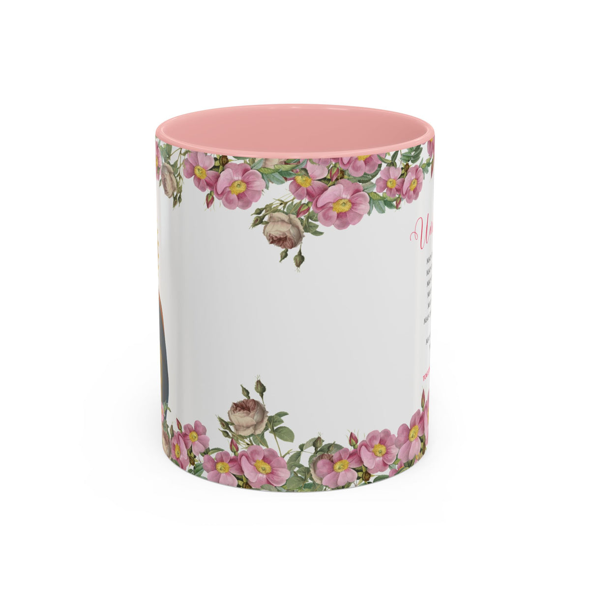 Flame of Love Prayer Coffee Mug - Pink Floral