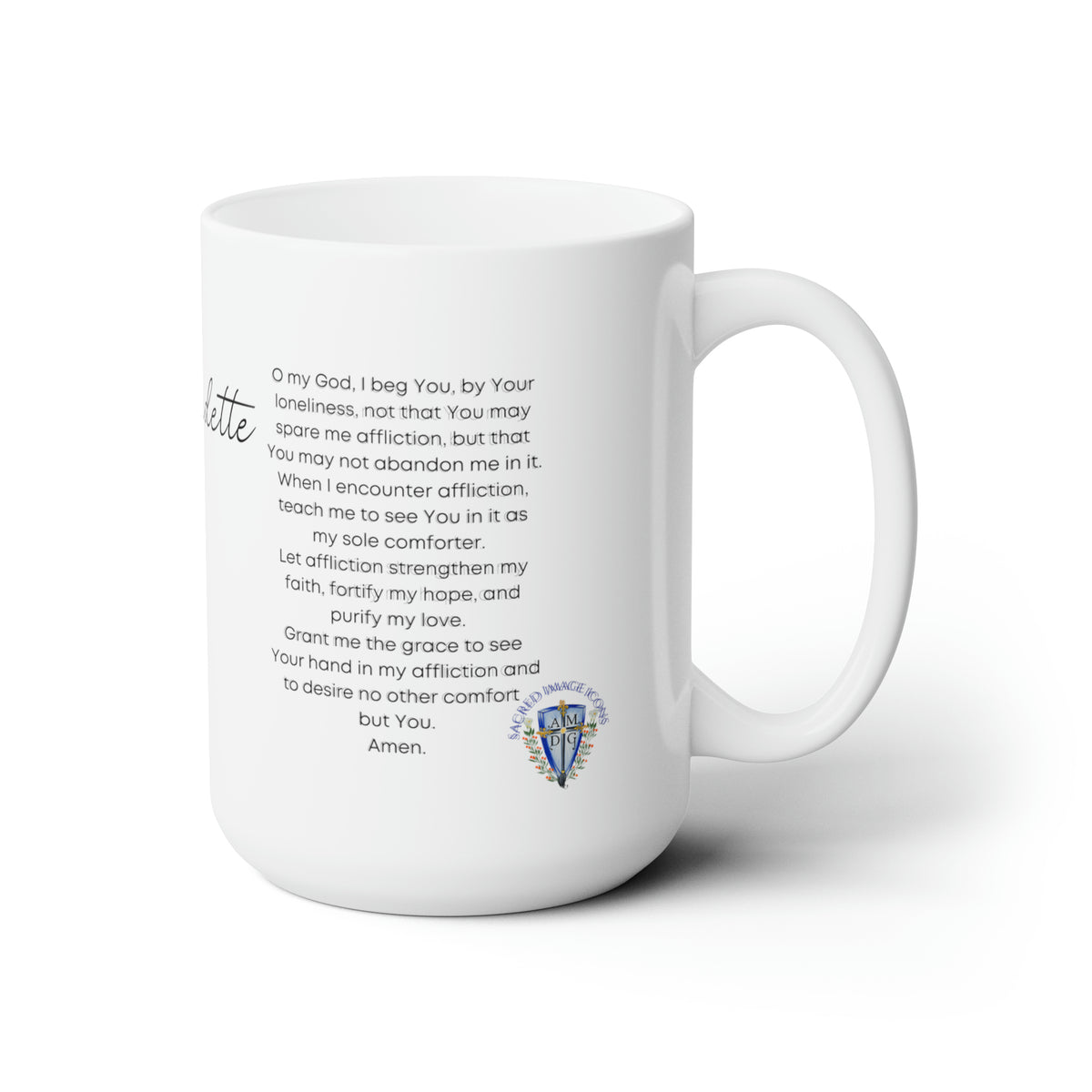 Saint Bernadette Prayer Mug 15oz