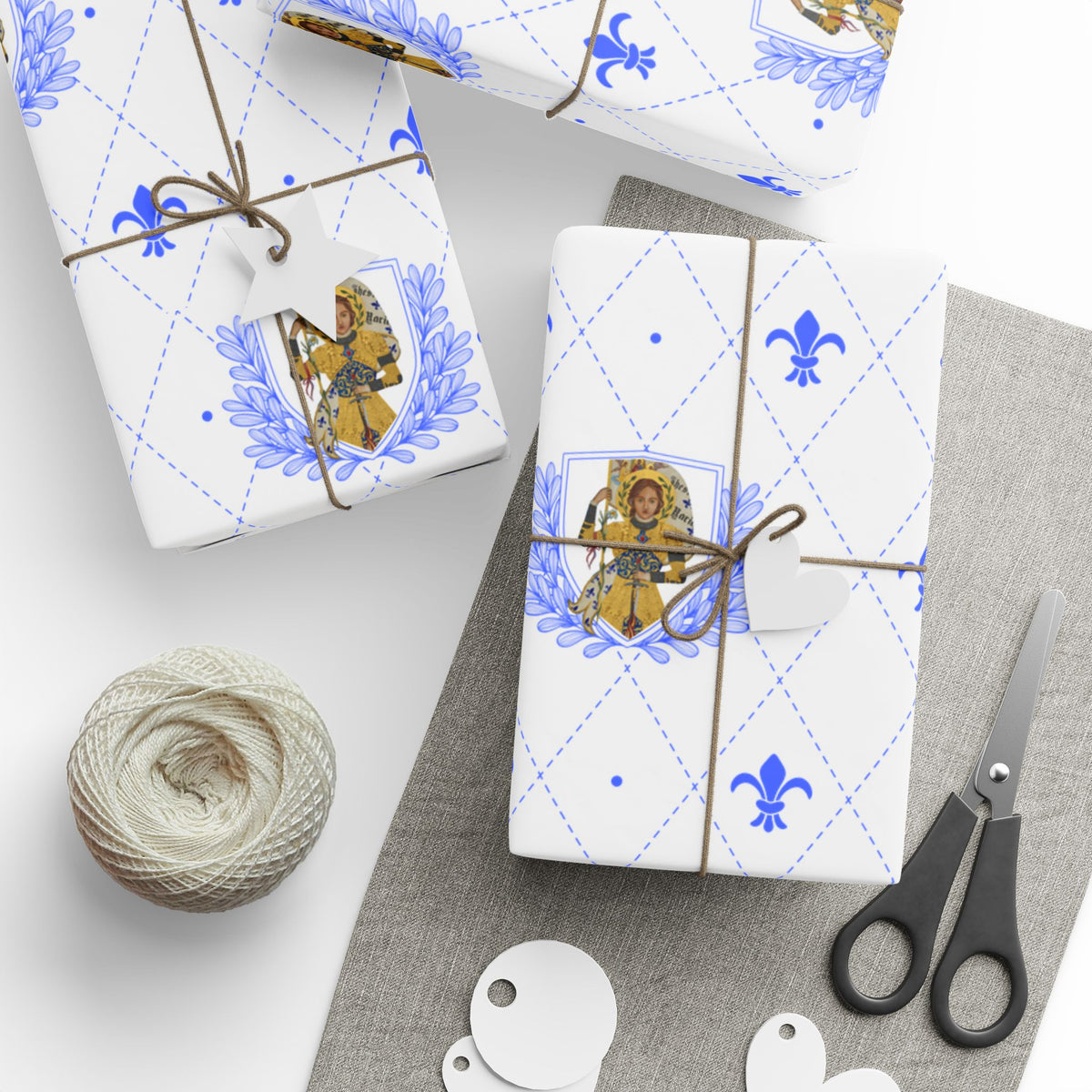Gift Wrapping Paper - Saint Joan of Arc Blue - Roll