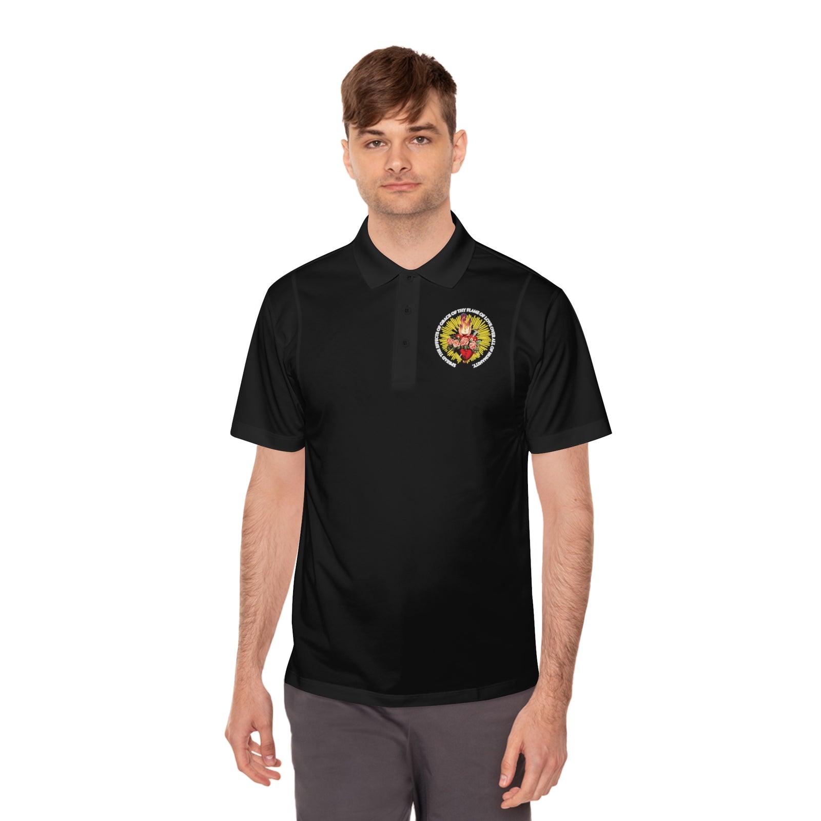 Flame of Love Men's Sport Polo Shirt