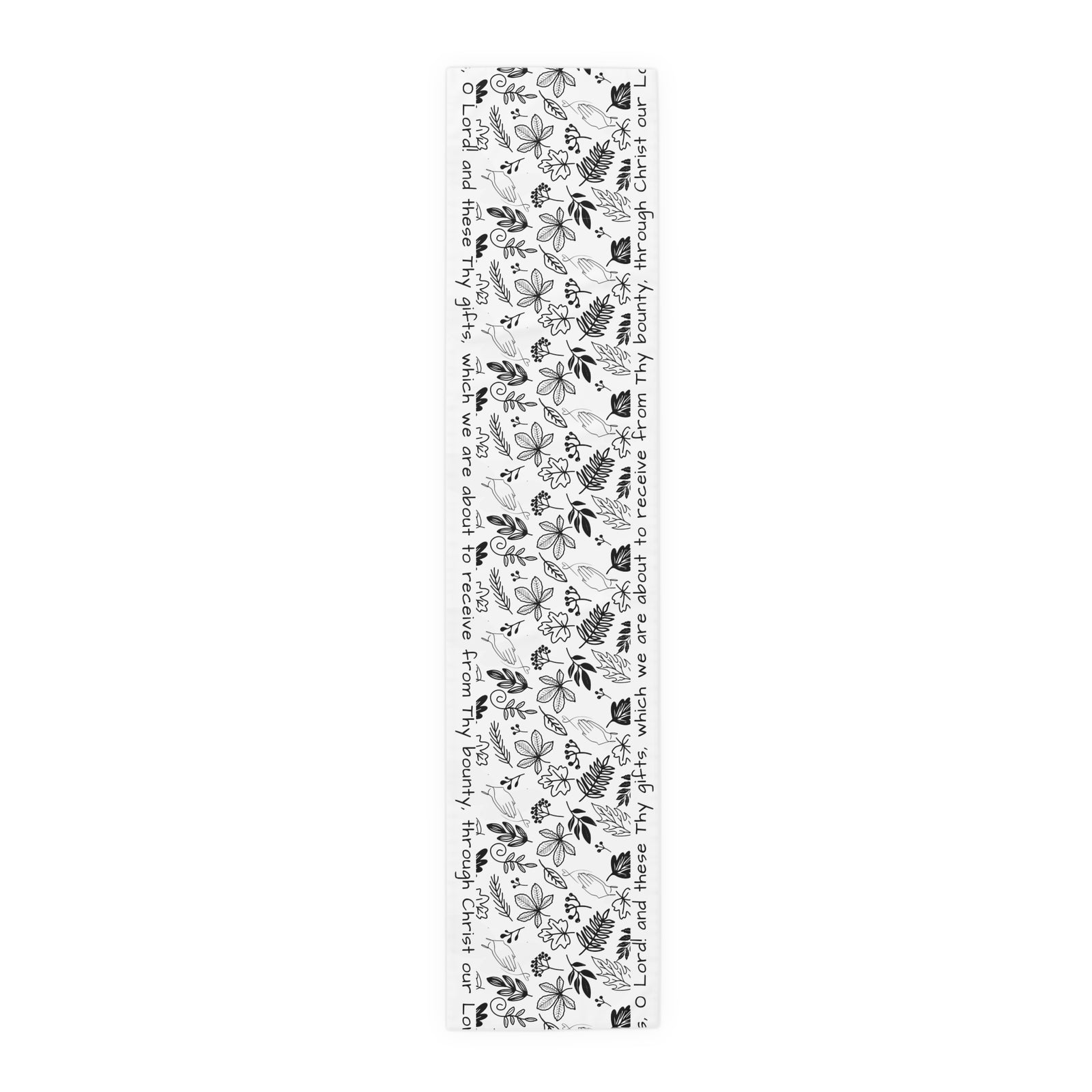 Bless Us O Lord and These Thy Gifts - Table Runner in Cotton or Poly