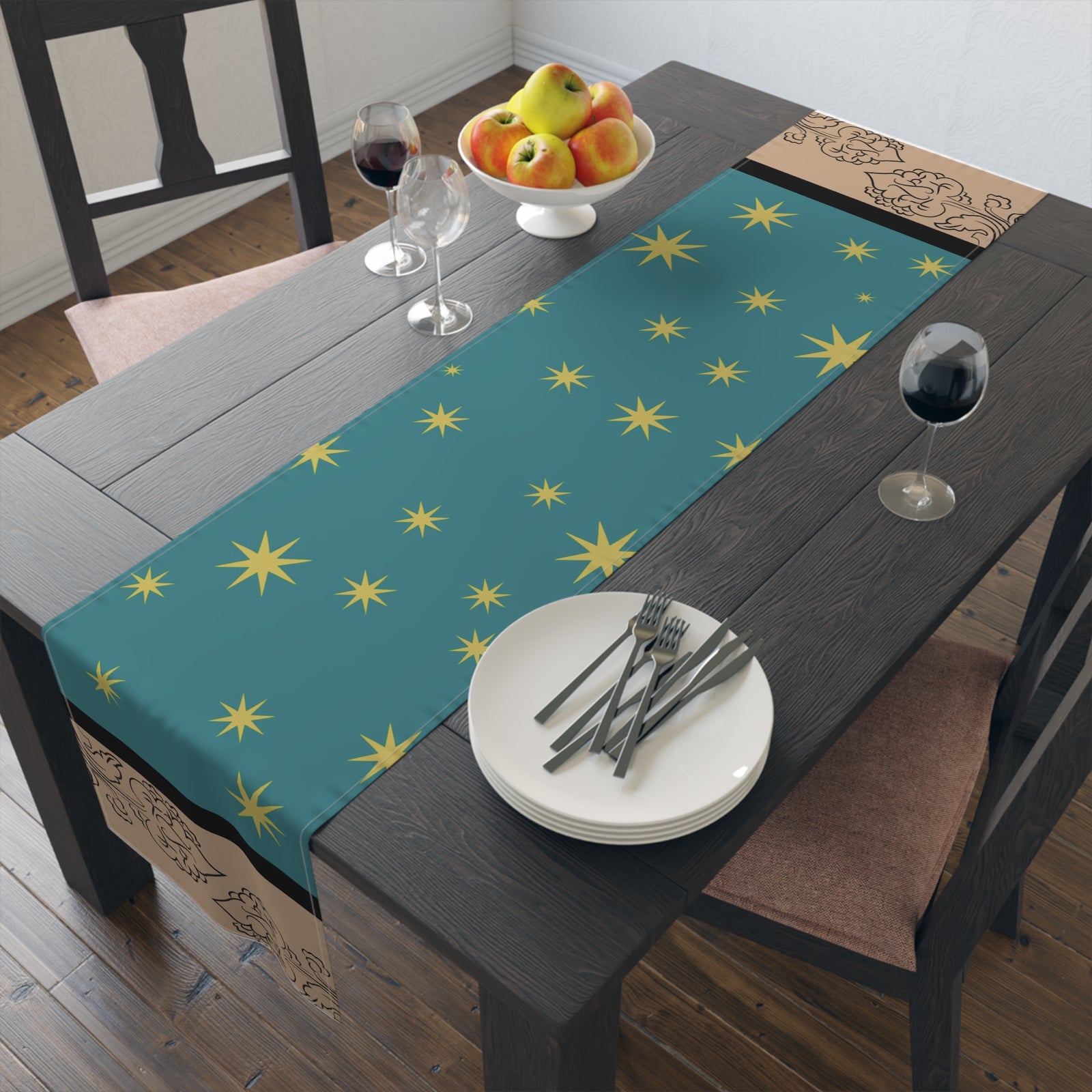 Our Lady of Guadalupe's Mantle Table Runner in Cotton Twill or Poly