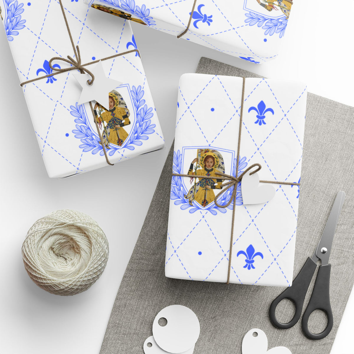 Gift Wrapping Paper - Saint Joan of Arc Blue - Roll