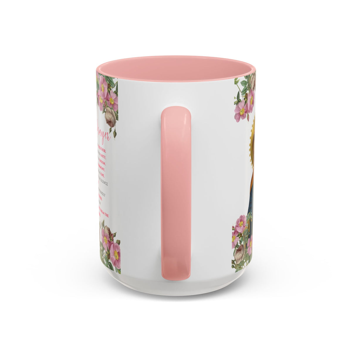Flame of Love Prayer Coffee Mug - Pink Floral