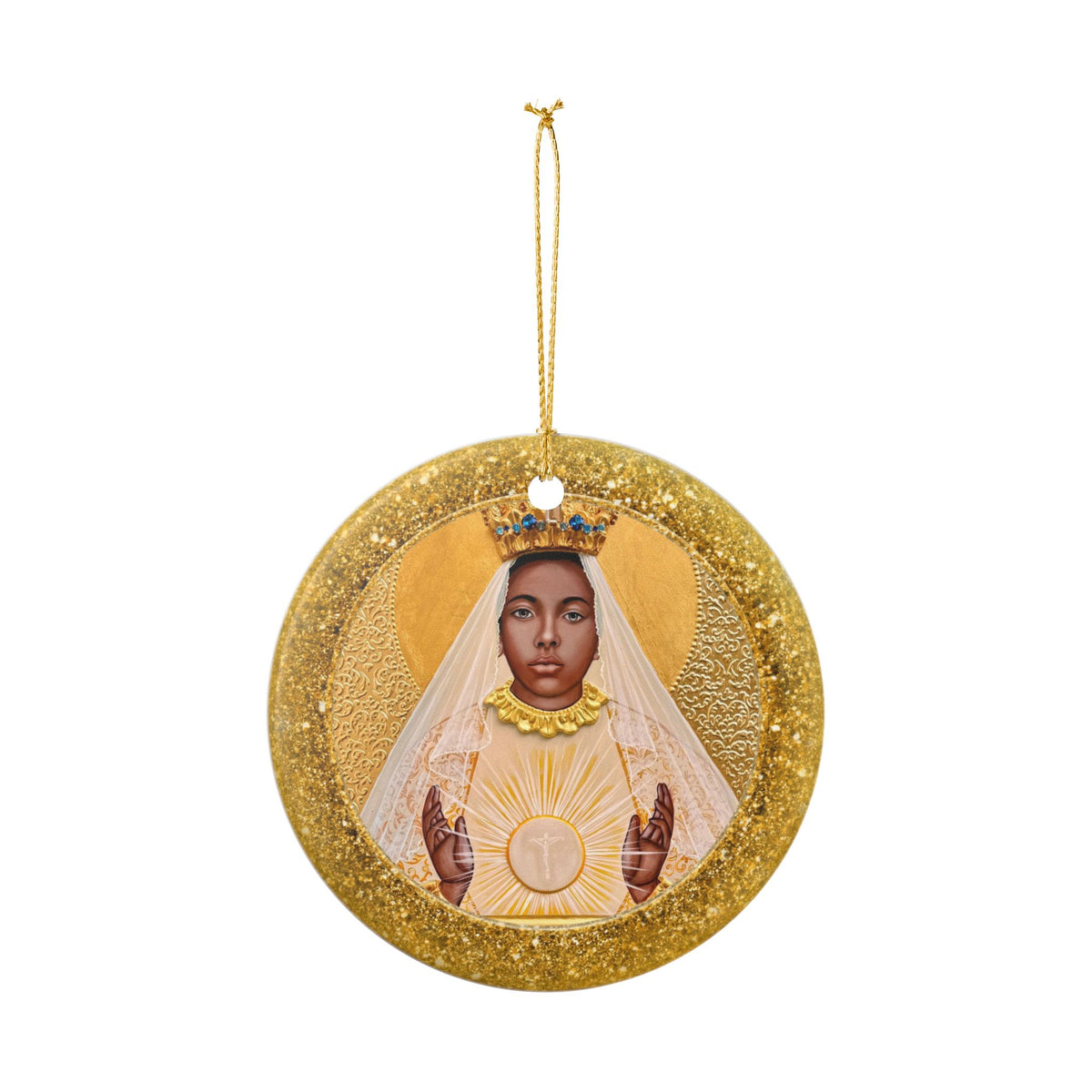 Black Madonna Ceramic Christmas Ornament