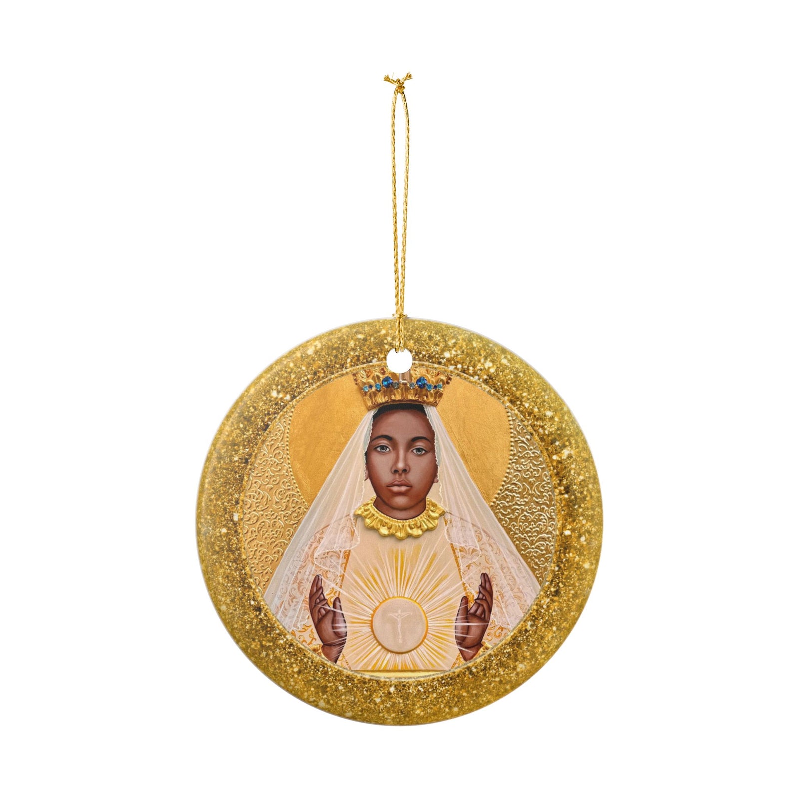 Black Madonna Ceramic Christmas Ornament