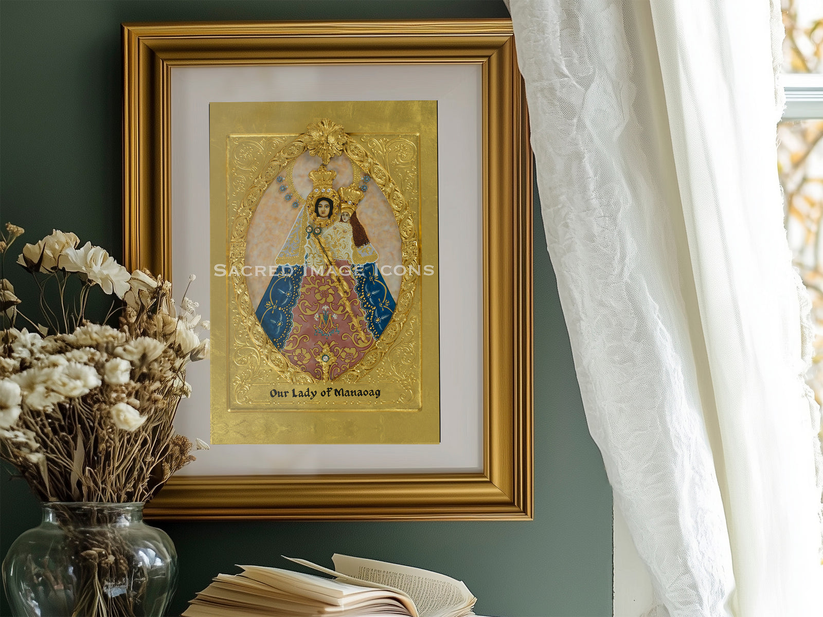 Our Lady of Manaoag Golden Icon Print