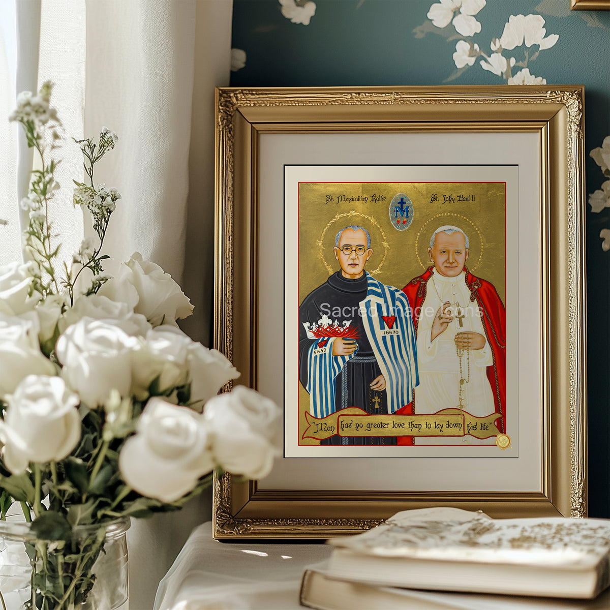 Saint Maximillian &amp; Saint John Paul II Icon Print