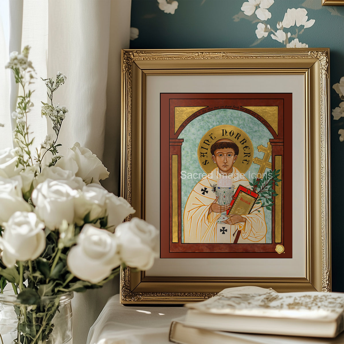 Saint Norbert Icon Print