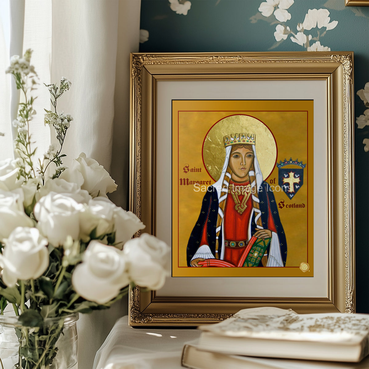 Saint Margaret of Scotland Icon Print