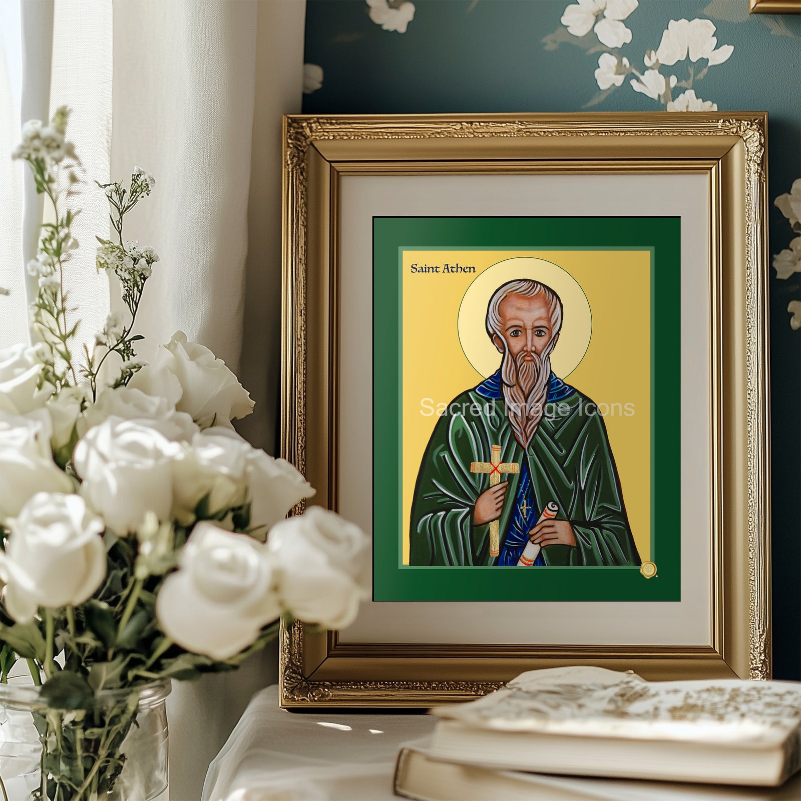 Saint Athen Icon Print